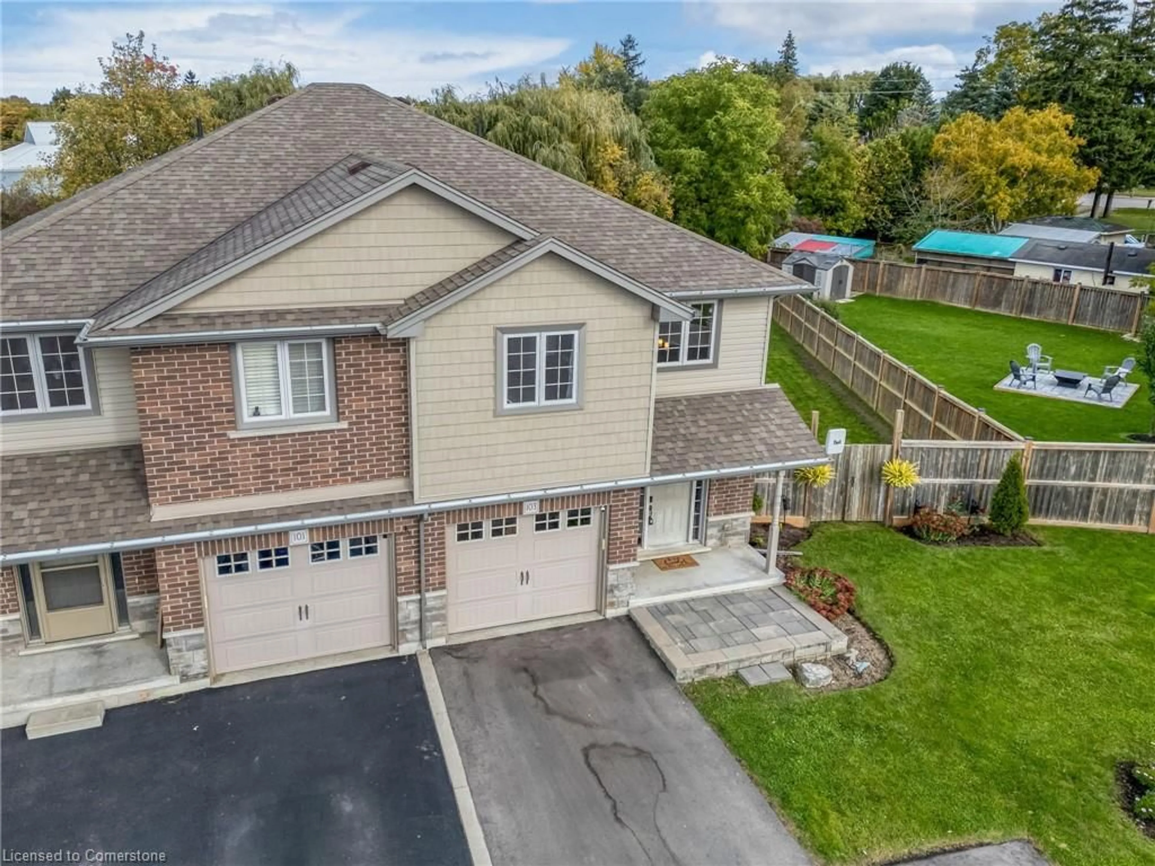 A pic from outside/outdoor area/front of a property/back of a property/a pic from drone, street for 103 Macneil Crt, Hagersville Ontario N0A 1H0