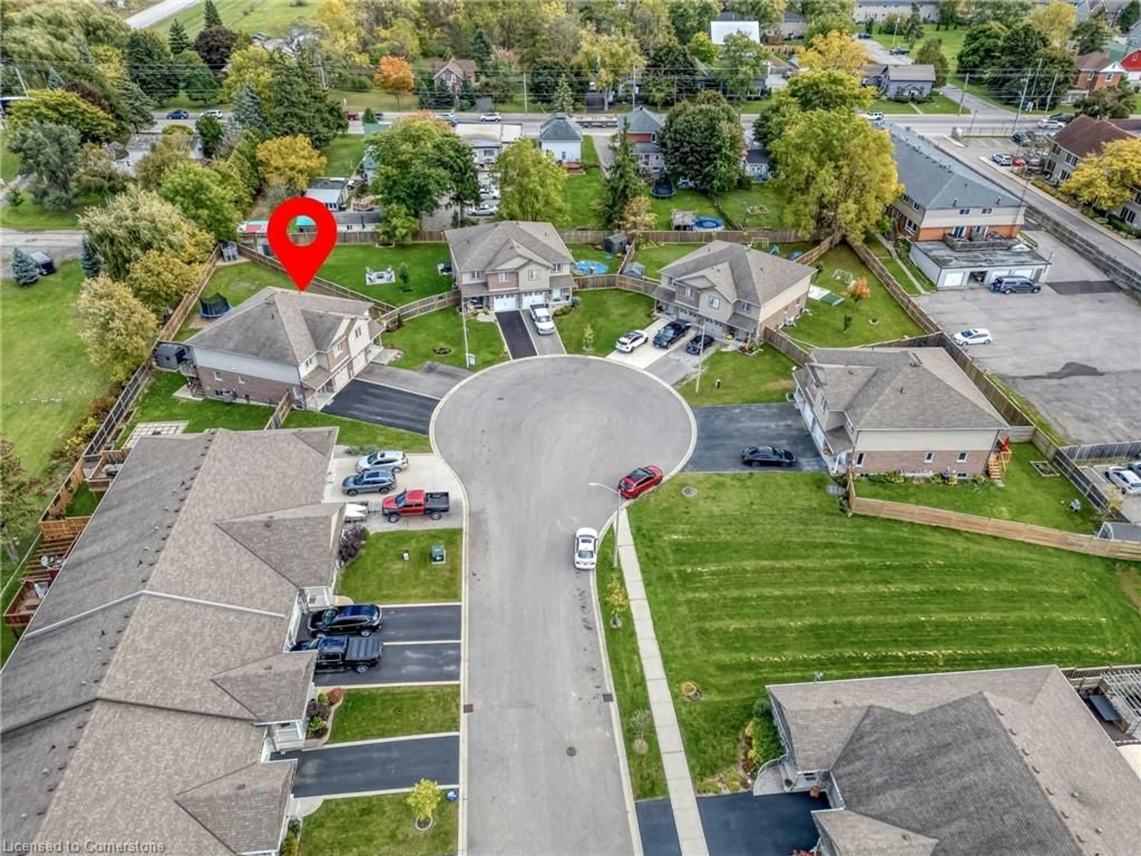 A pic from outside/outdoor area/front of a property/back of a property/a pic from drone, street for 103 Macneil Crt, Hagersville Ontario N0A 1H0