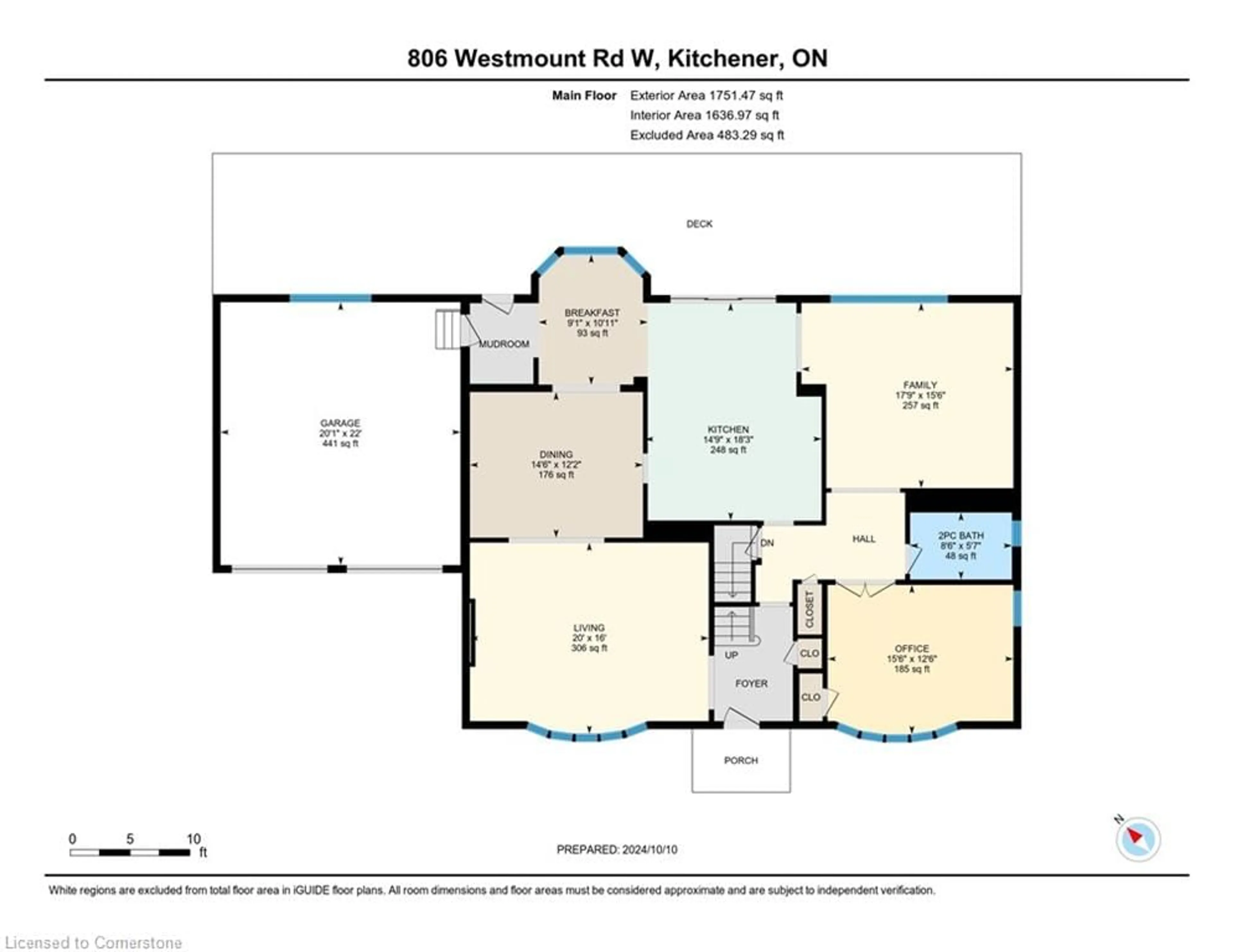 Floor plan for 806 Westmount Rd, Kitchener Ontario N2M 1S4