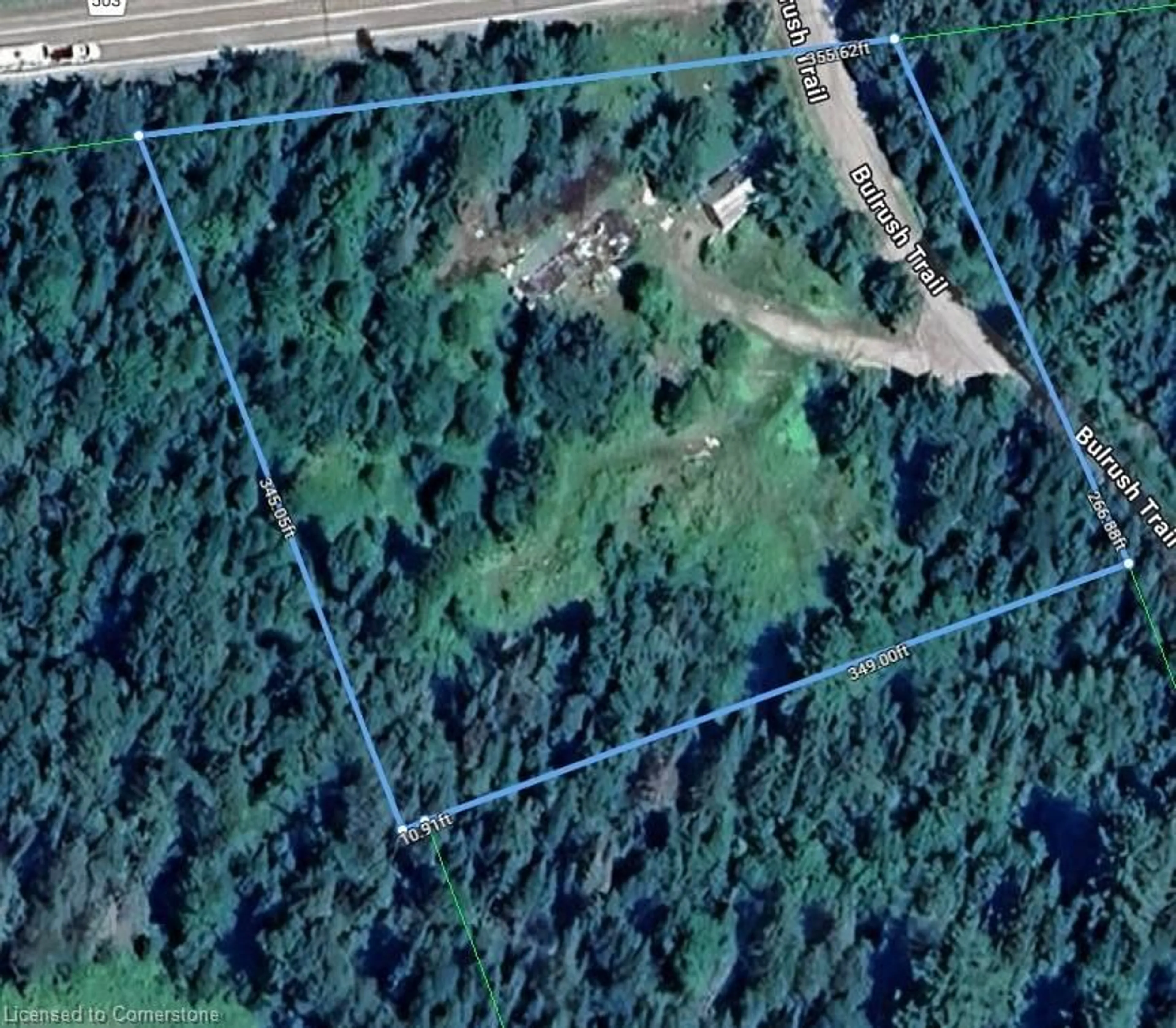 A pic from outside/outdoor area/front of a property/back of a property/a pic from drone, forest/trees view for 1014 Bulrush Trail, Gooderham Ontario K0M 1R0