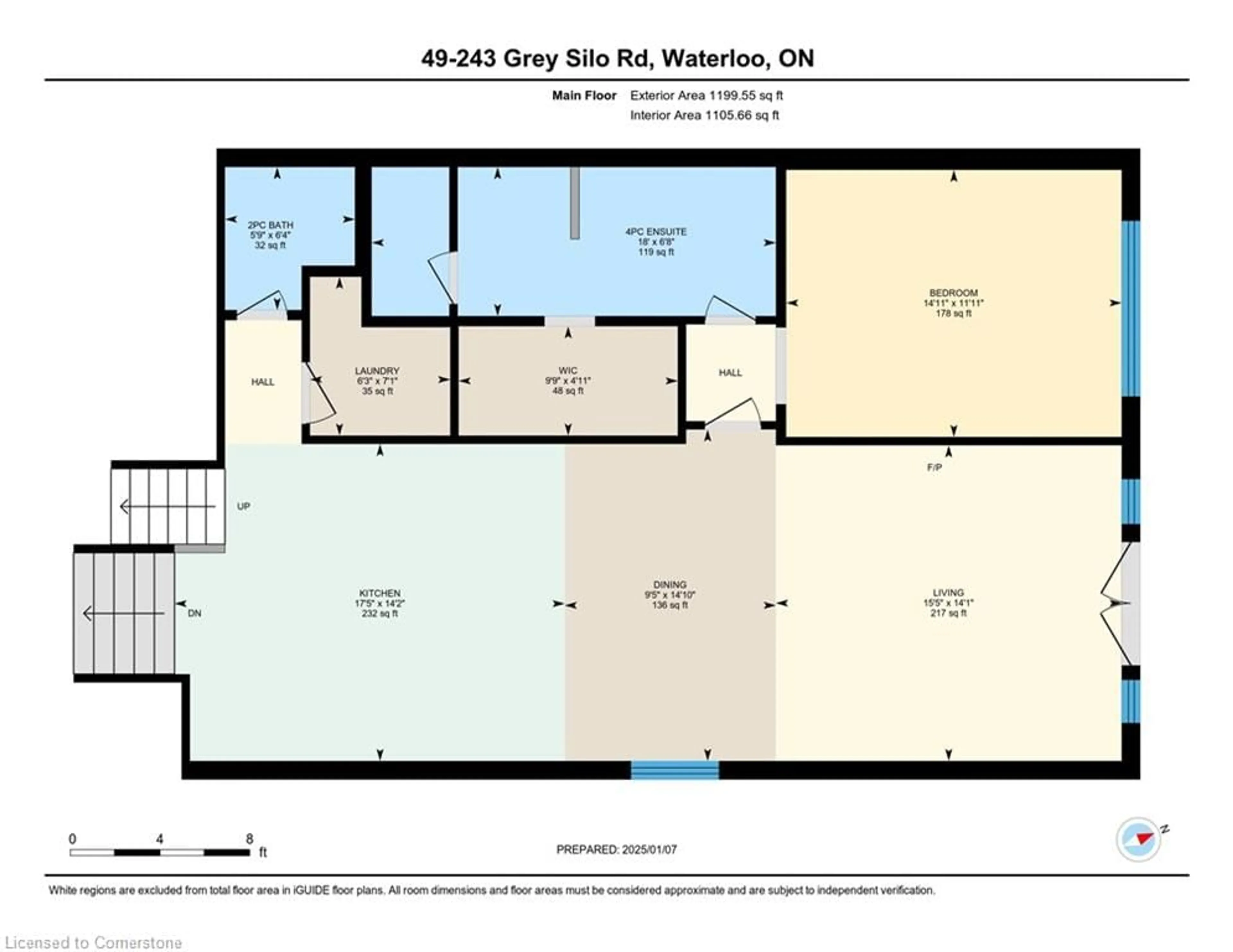 Floor plan for 243 Grey Silo Rd #49, Waterloo Ontario N2K 0B9