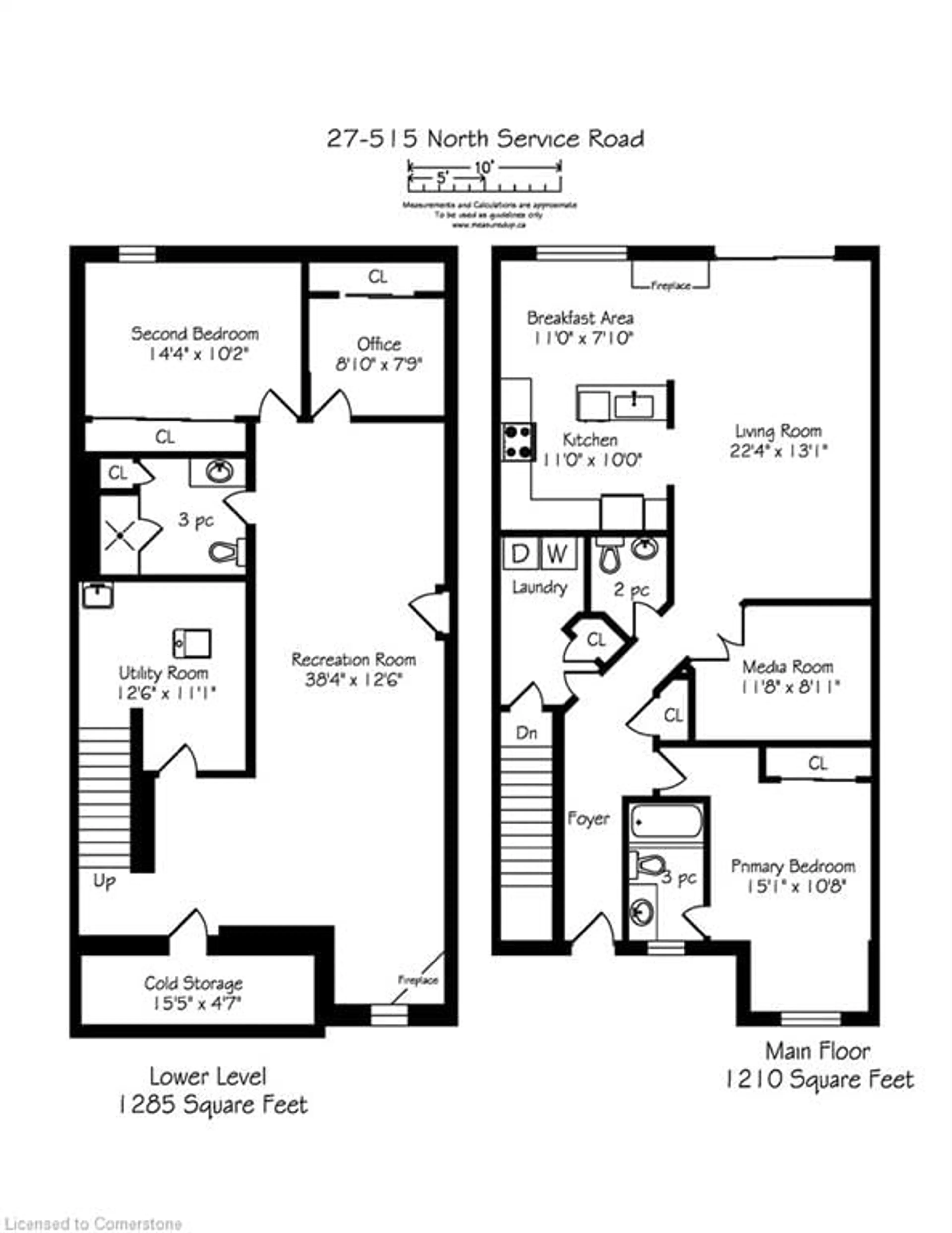 Floor plan for 515 North Service Rd #27, Stoney Creek Ontario L8E 5X6