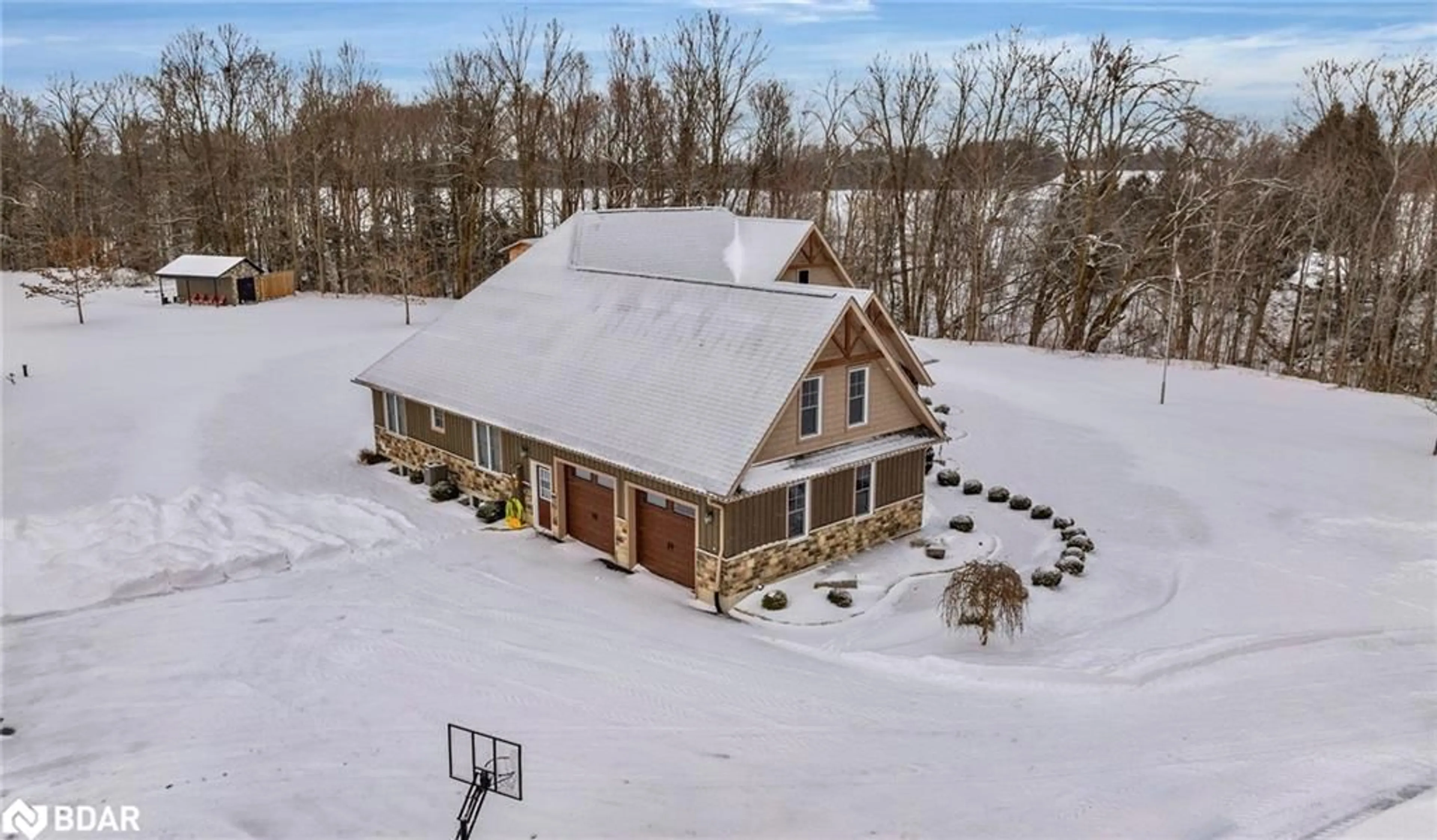 A pic from outside/outdoor area/front of a property/back of a property/a pic from drone, building for 2957 3/4 Sideroad Sunnidale, New Lowell Ontario L0M 1N0