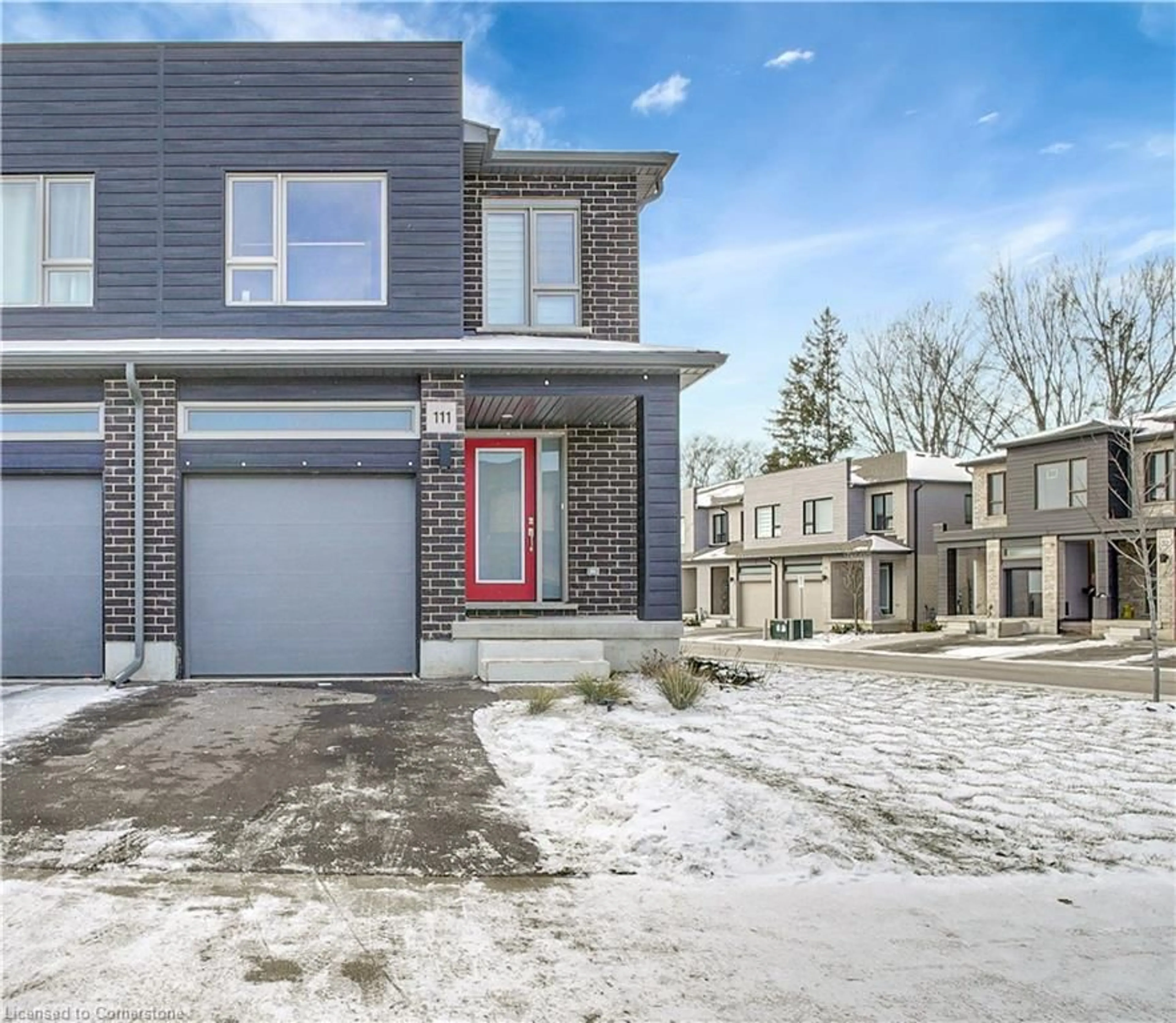 Home with brick exterior material, street for 111 Pony Way Dr, Kitchener Ontario N2R 0R8