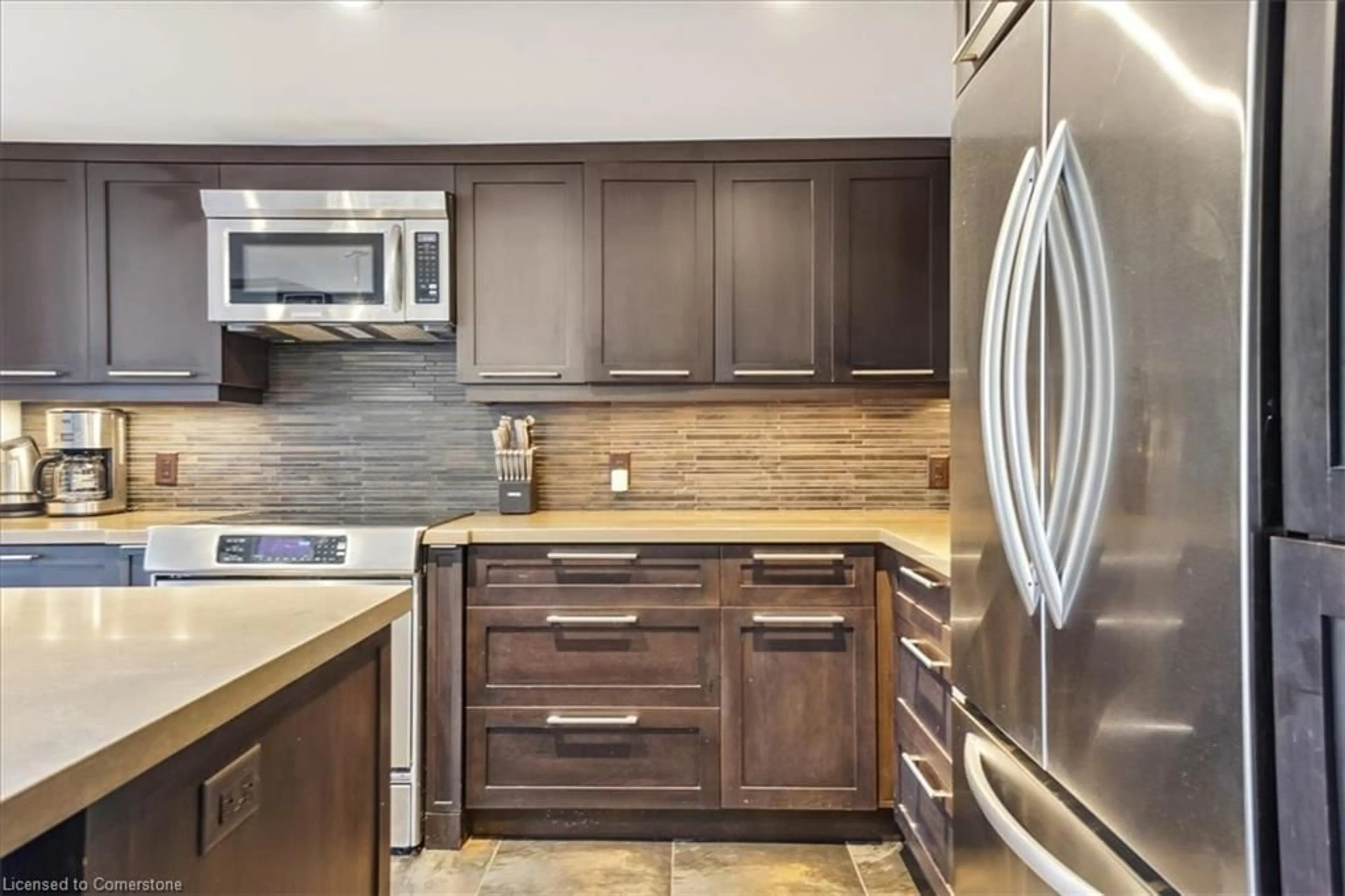 Contemporary kitchen, ceramic/tile floor for 120 Fairway Crt #218, The Blue Mountains Ontario L9Y 0P8