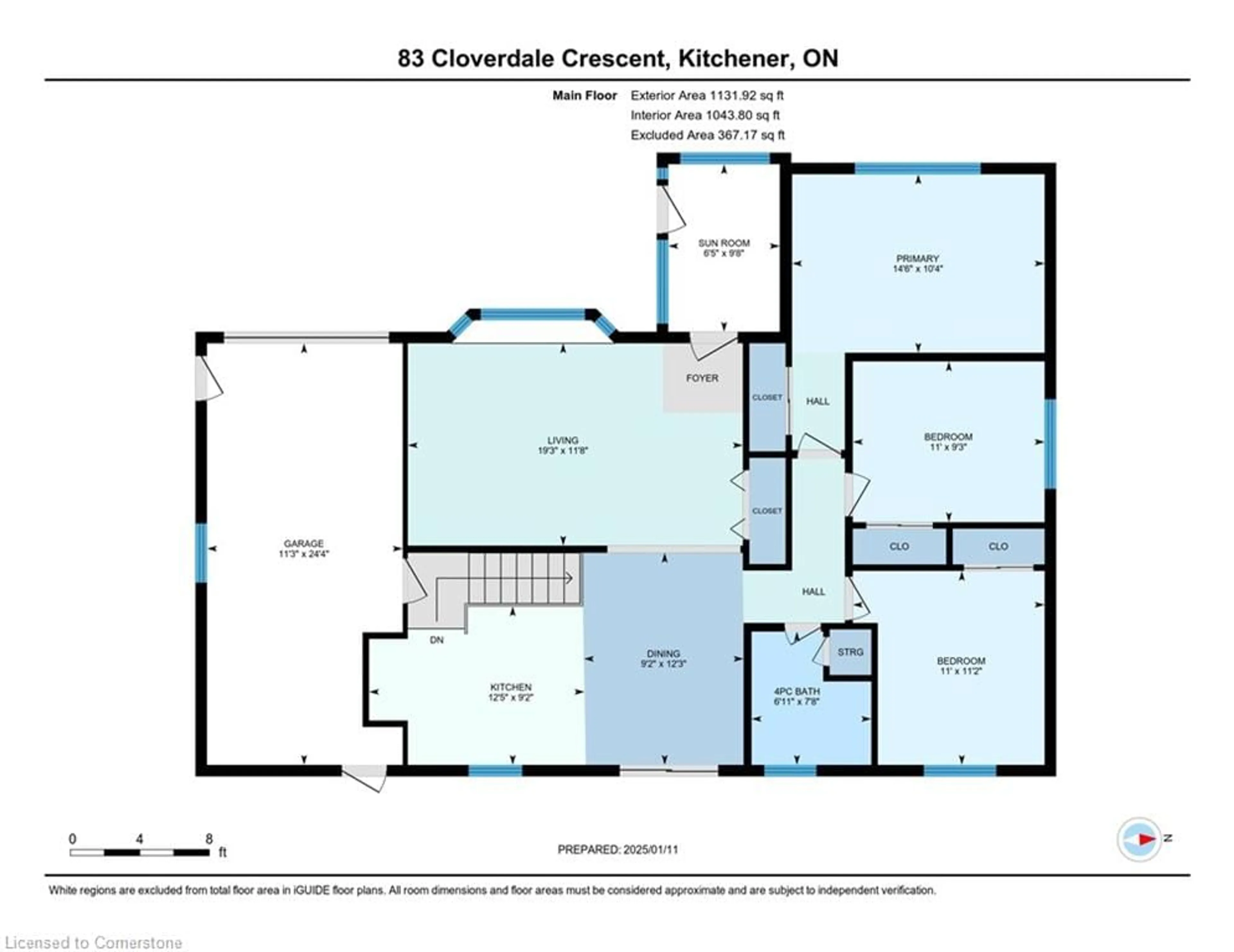 Floor plan for 83 Cloverdale Cres, Kitchener Ontario N2M 4X1