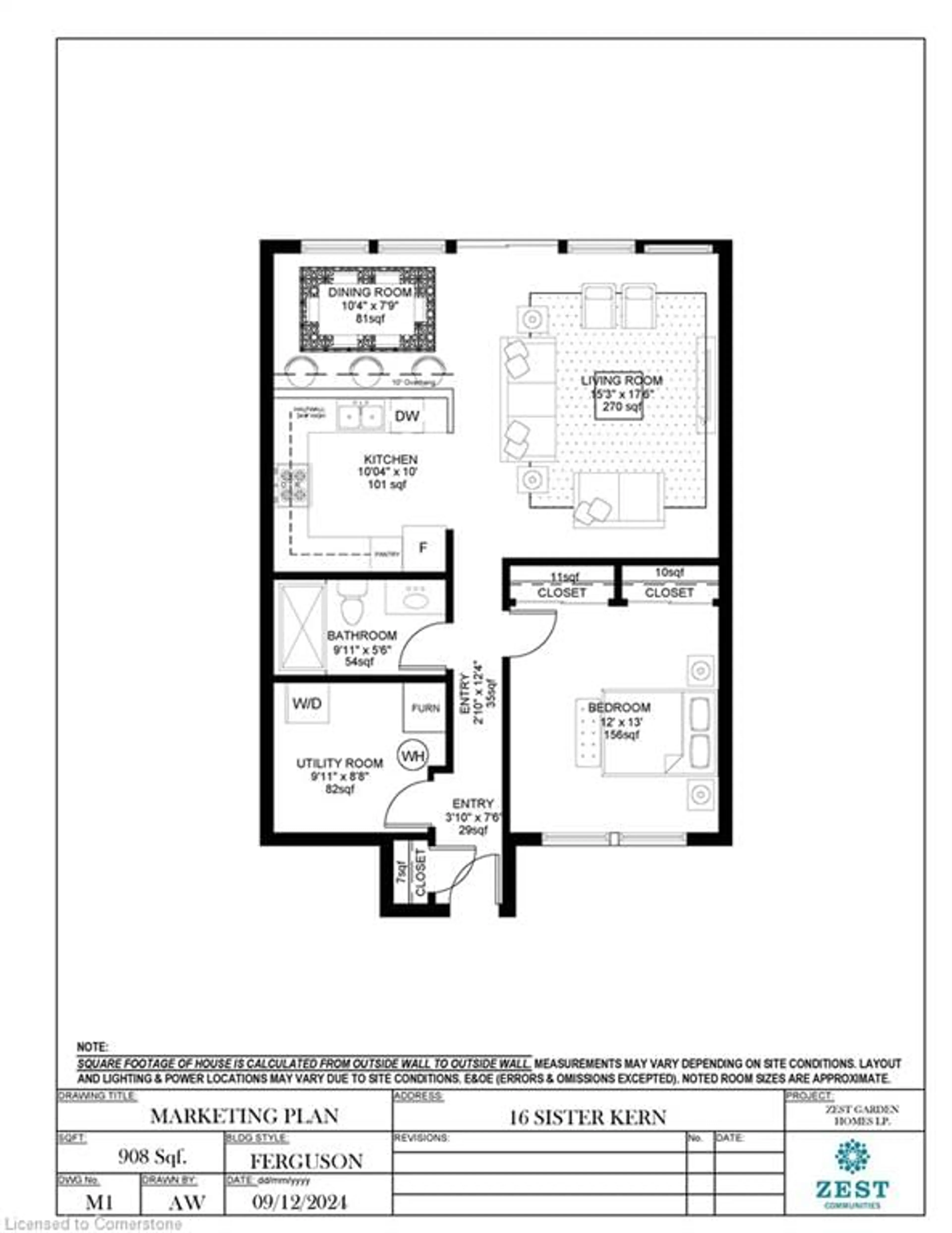 Floor plan for 16 Sister Kern Terr, Hamilton Ontario L9B 2M1