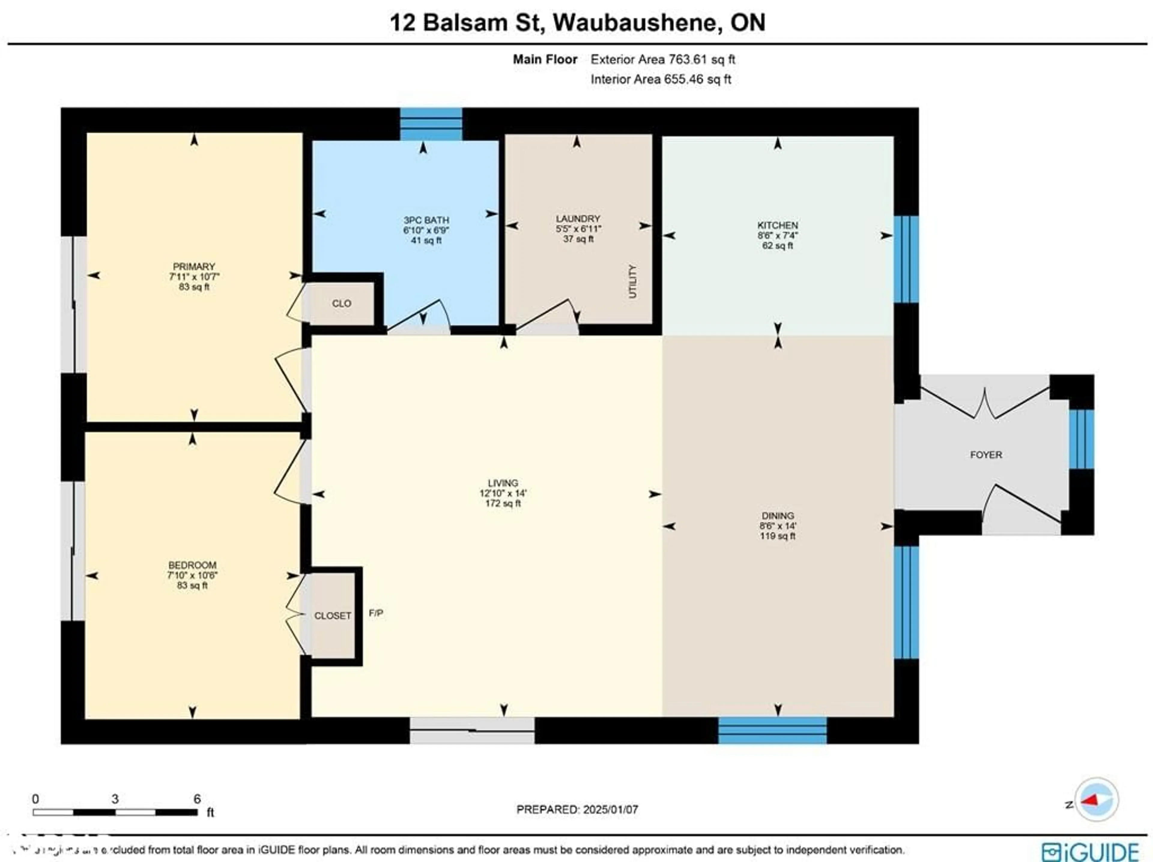 Floor plan for 12 Balsam St, Waubaushene Ontario L0K 2C0