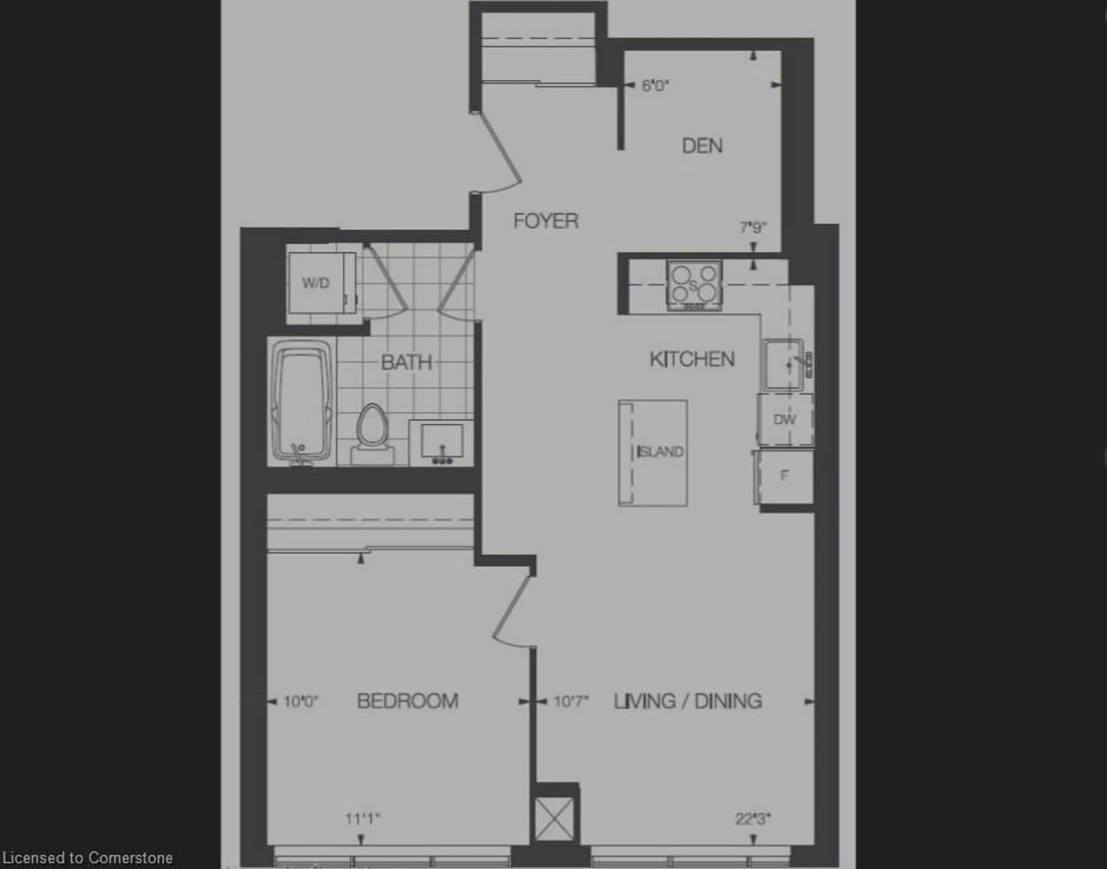 Floor plan for 2081 Fairview St #2005, Burlington Ontario L7R 0E4