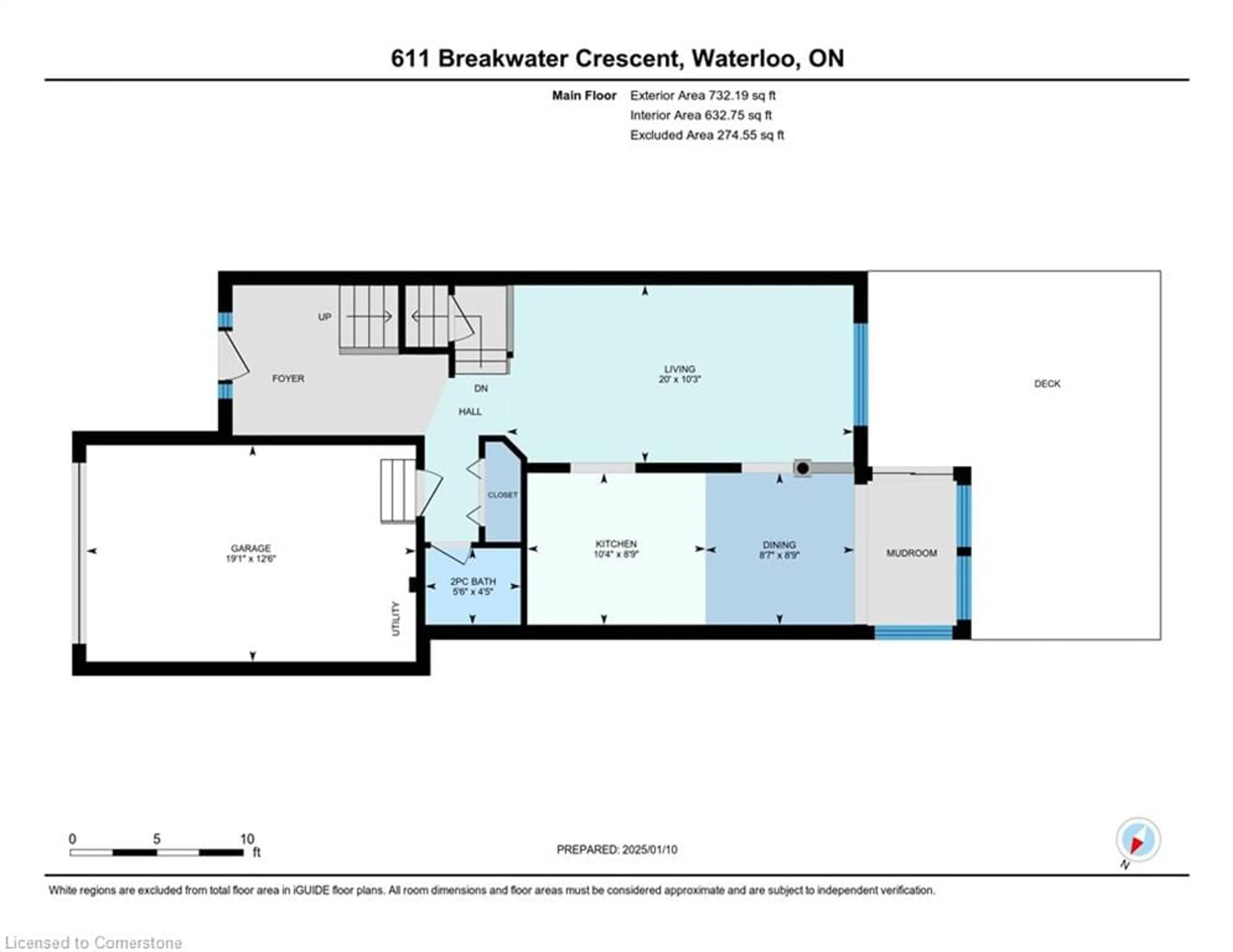 Floor plan for 611 Breakwater Cres, Waterloo Ontario N2K 4H6