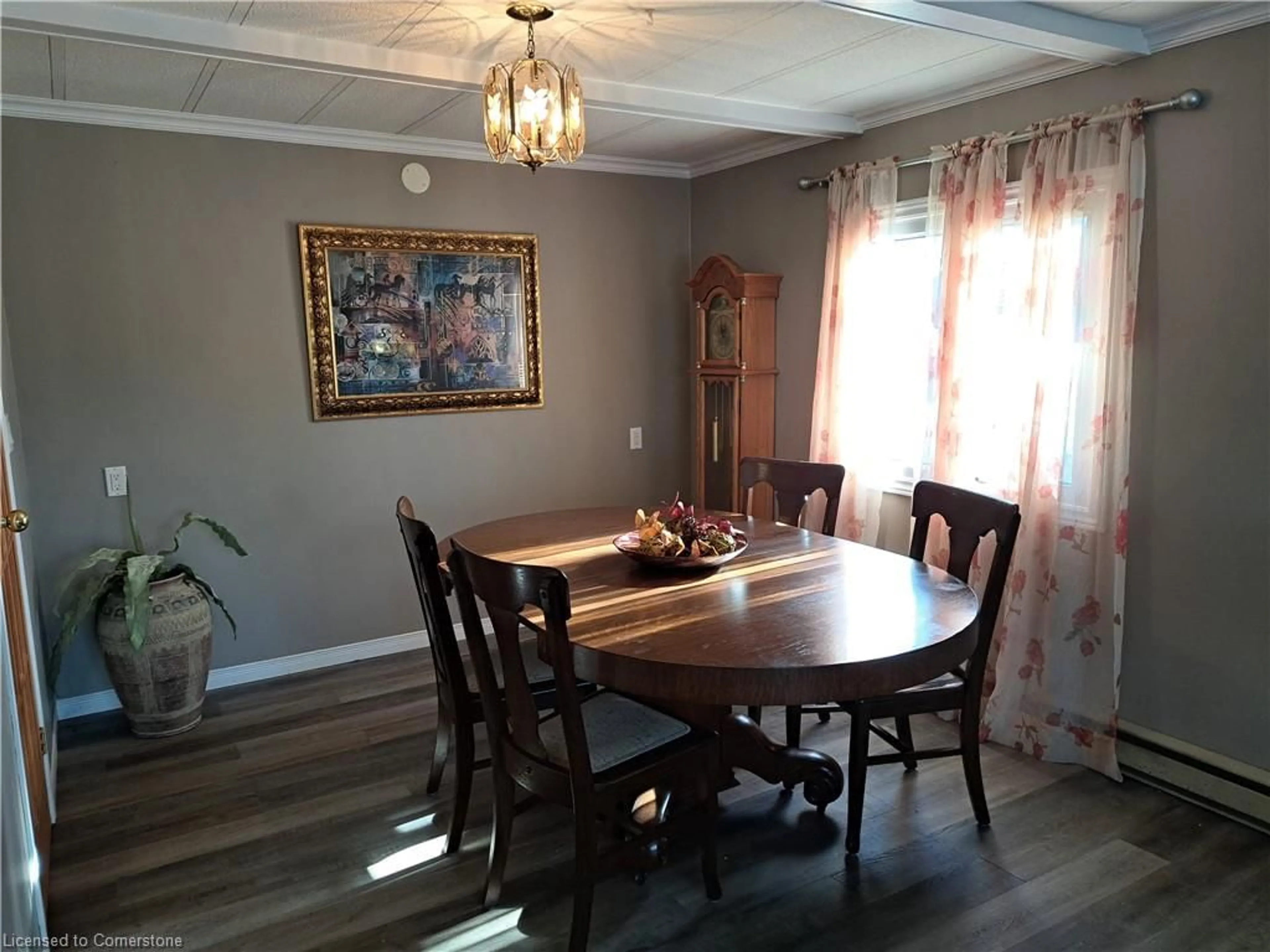 Dining room, wood/laminate floor for 16-39724 Amberley Rd, Wingham Ontario N0G 2W0