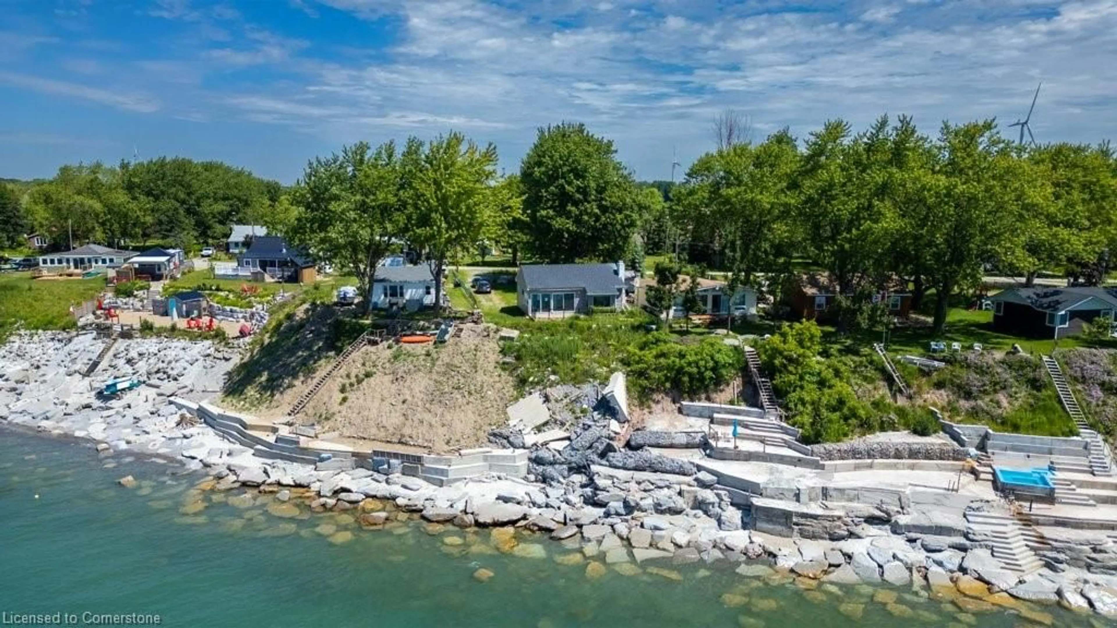 A pic from outside/outdoor area/front of a property/back of a property/a pic from drone, water/lake/river/ocean view for 41 Derner Line, Dunnville Ontario N0A 1K0