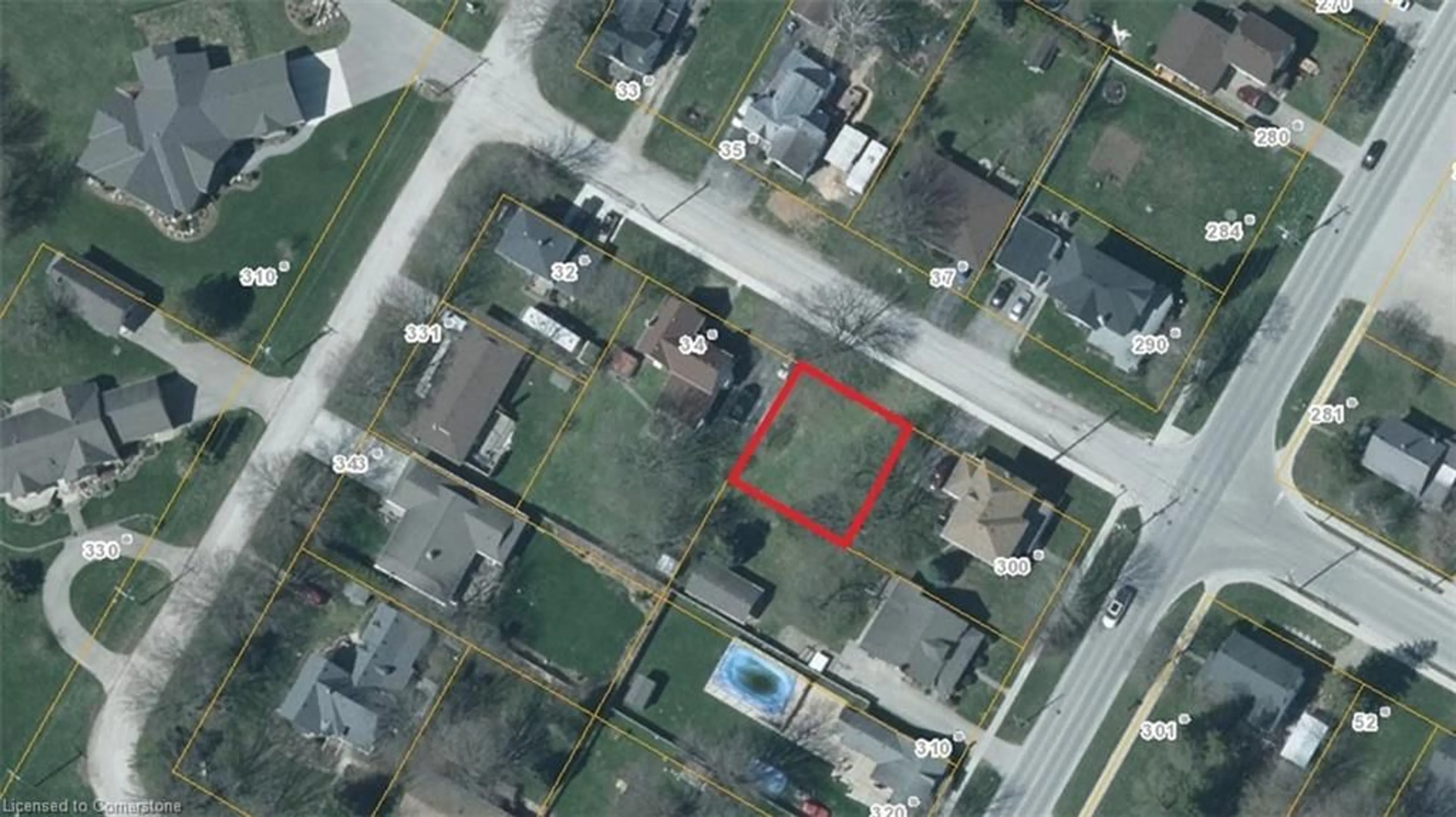 A pic from outside/outdoor area/front of a property/back of a property/a pic from drone, street for TBD Queen St, Brussels Ontario N0G 1H0