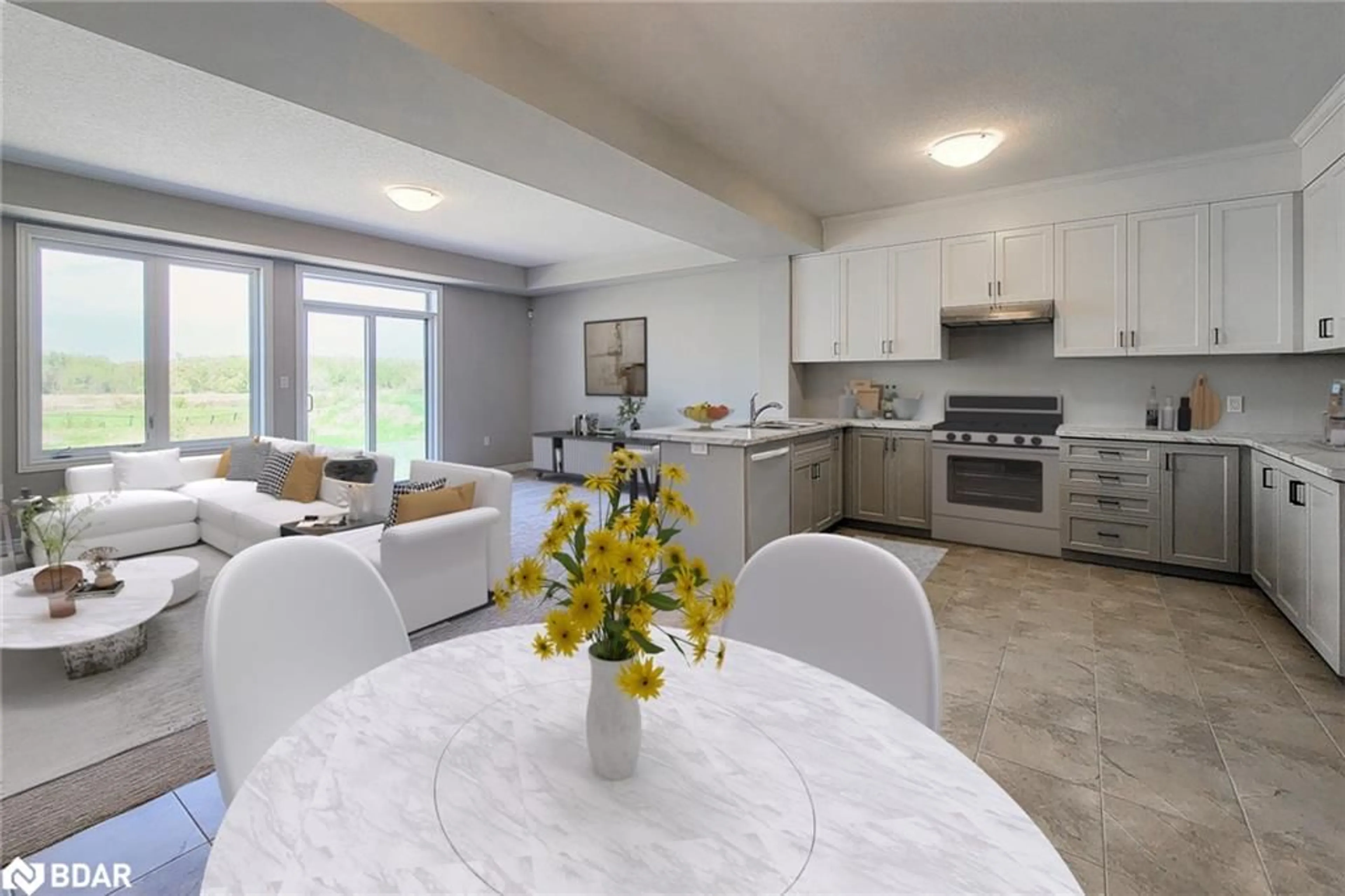 Open concept kitchen, ceramic/tile floor for 59 Lloyd Davies Way, Binbrook Ontario L0R 1C0