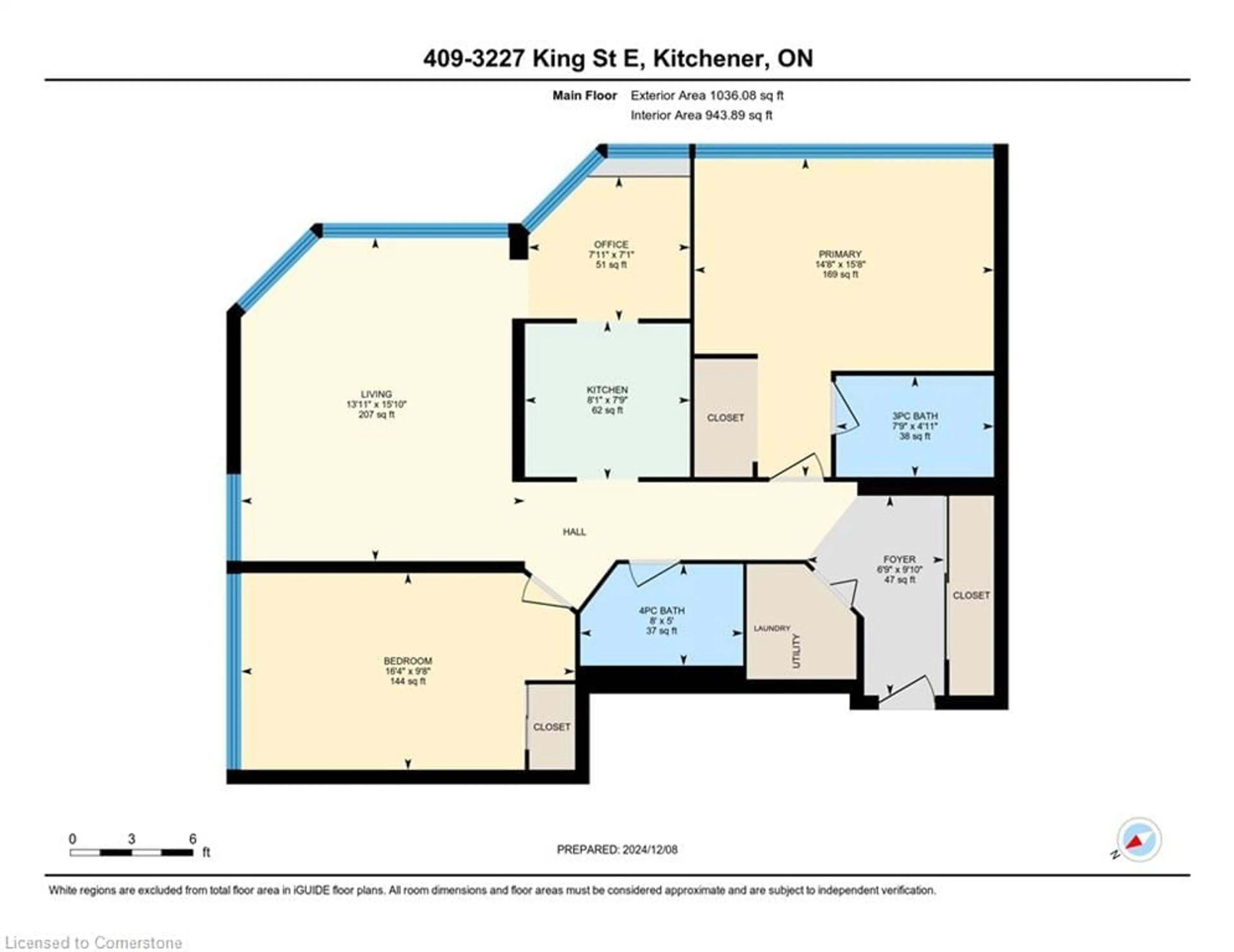 Floor plan for 3227 King St #409, Kitchener Ontario N2A 3Z9