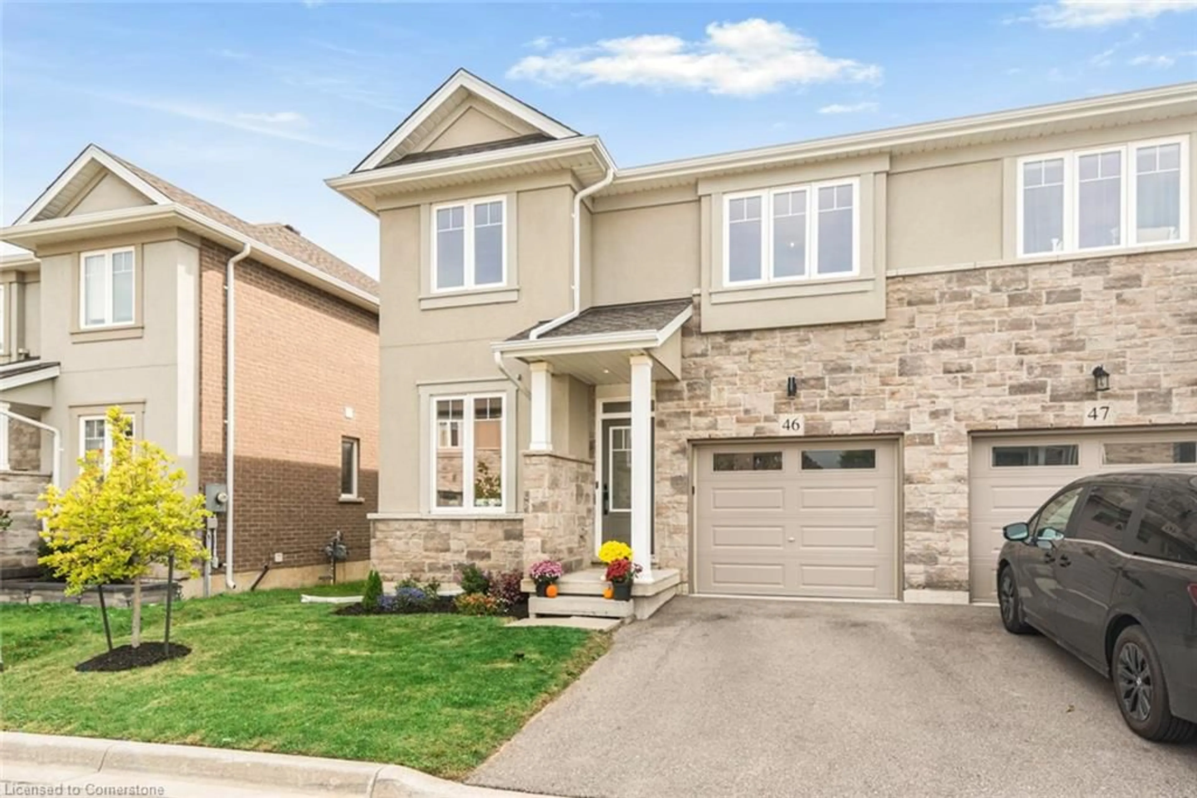 Home with brick exterior material, street for 120 Vineberg Drive Dr #46, Hamilton Ontario L8W 0B5