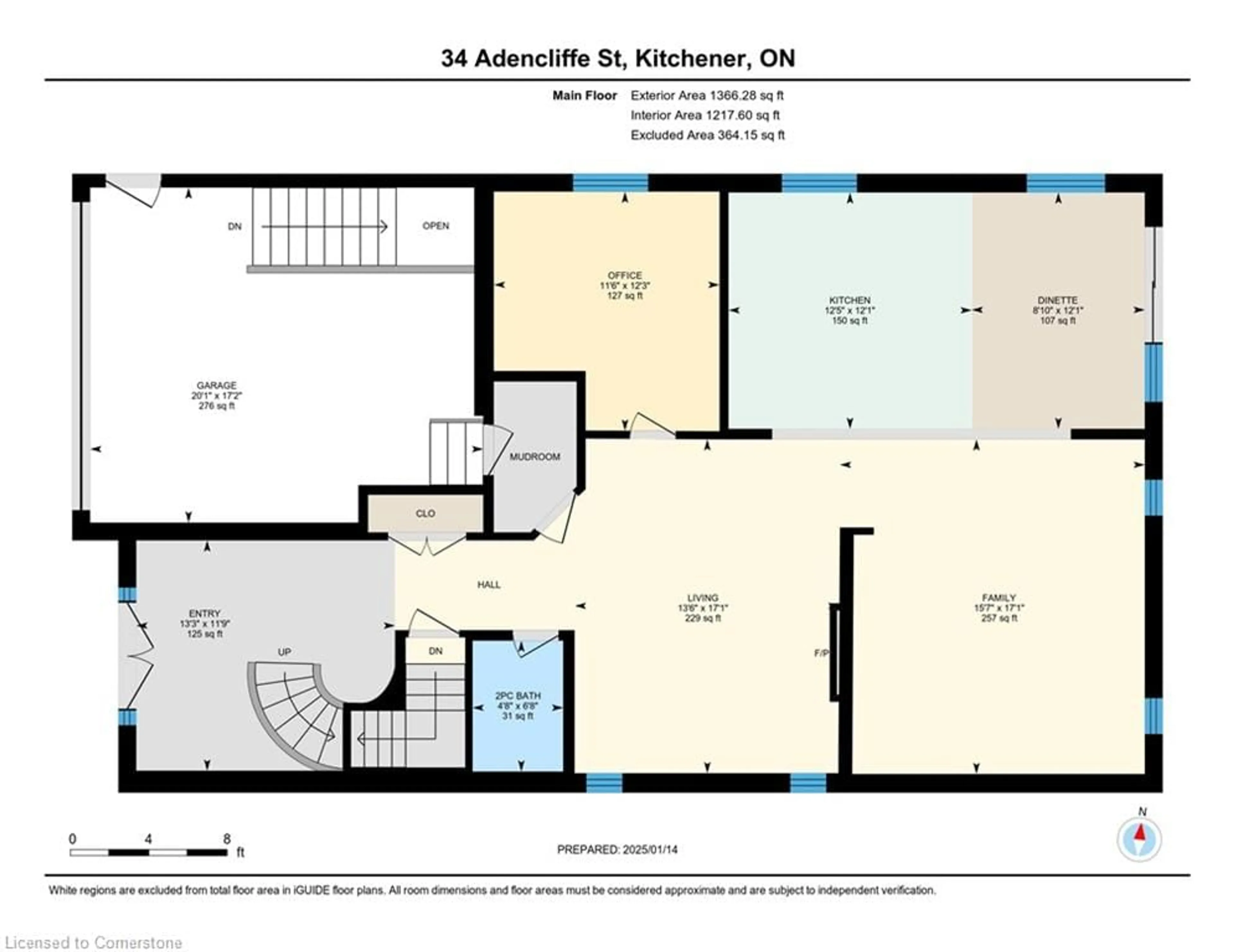 Floor plan for 34 Adencliffe St, Kitchener Ontario N2R 0B5