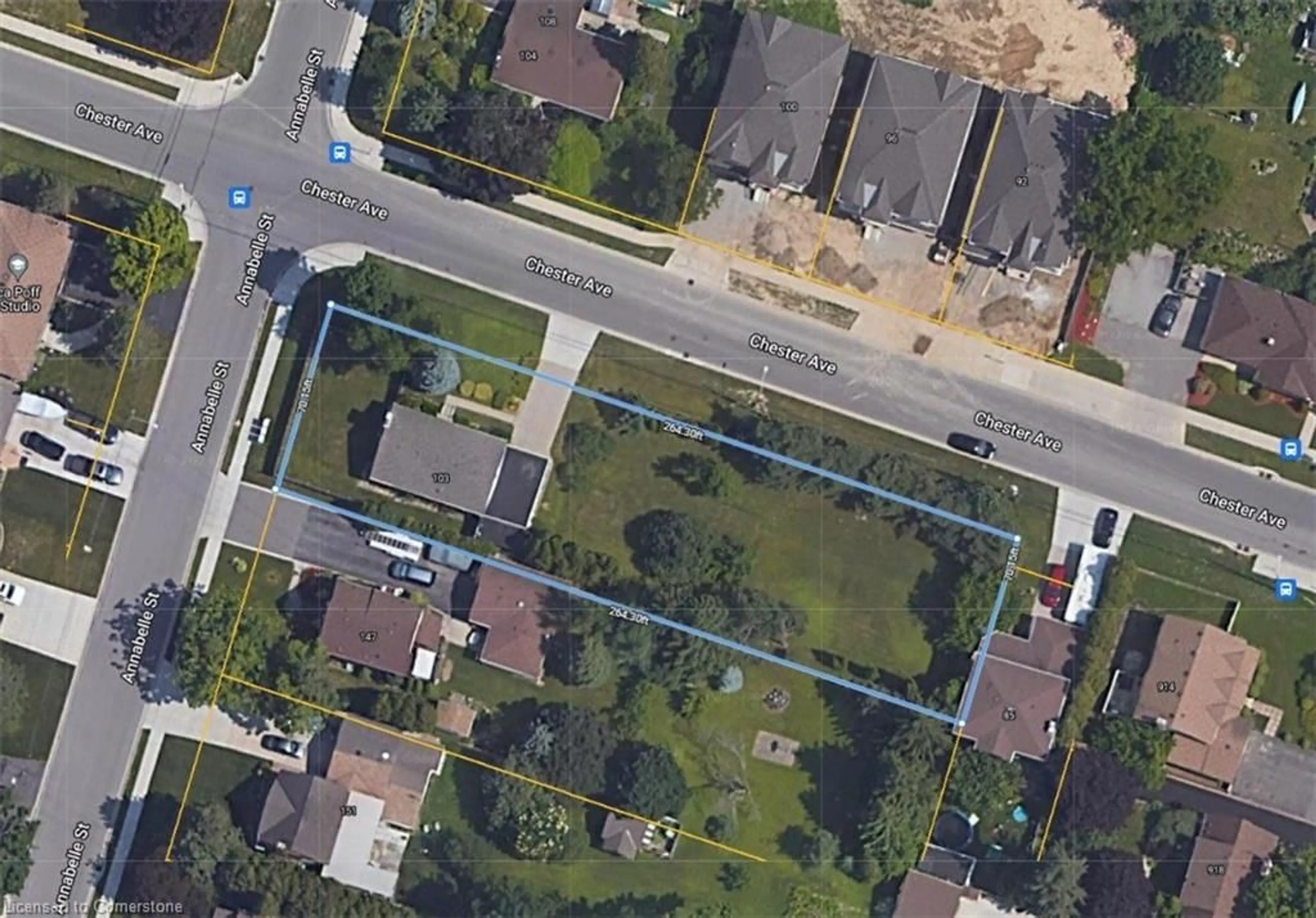 A pic from outside/outdoor area/front of a property/back of a property/a pic from drone, street for 103 Chester Ave, Hamilton Ontario L9C 2W7