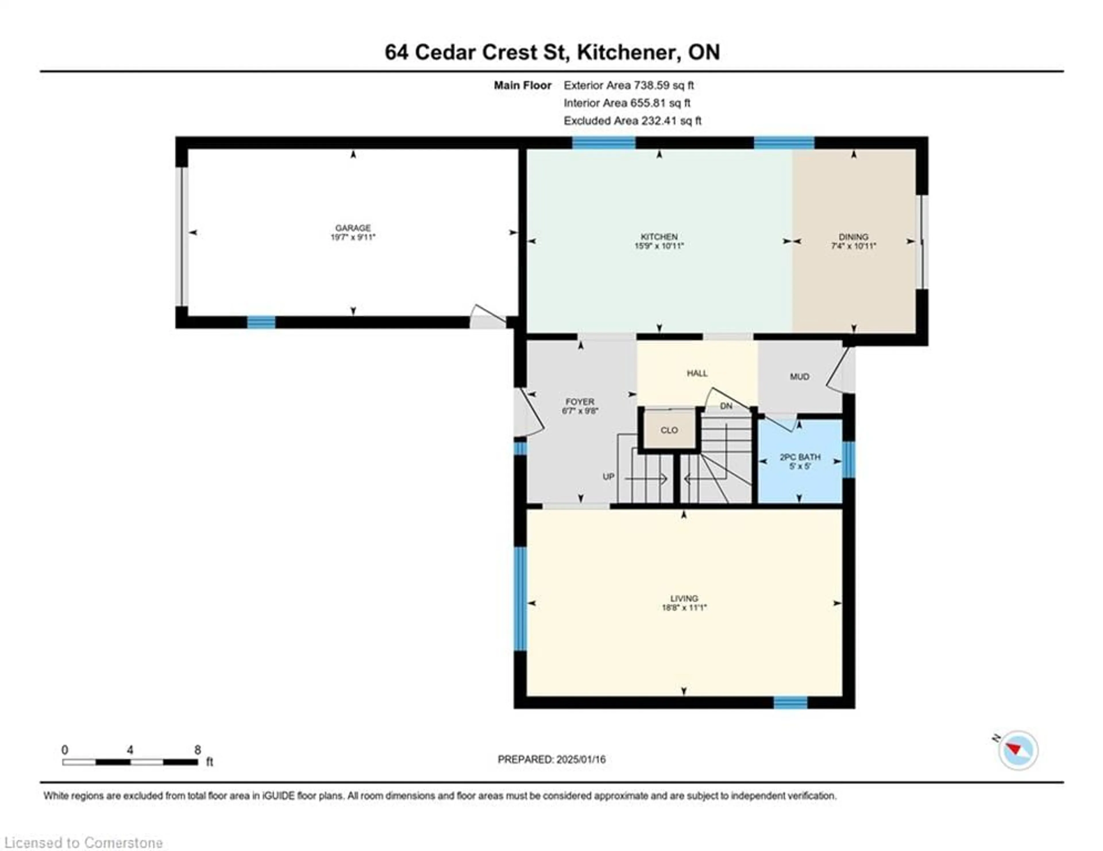 Floor plan for 64 Cedar Crest St, Kitchener Ontario N2N 1Y2