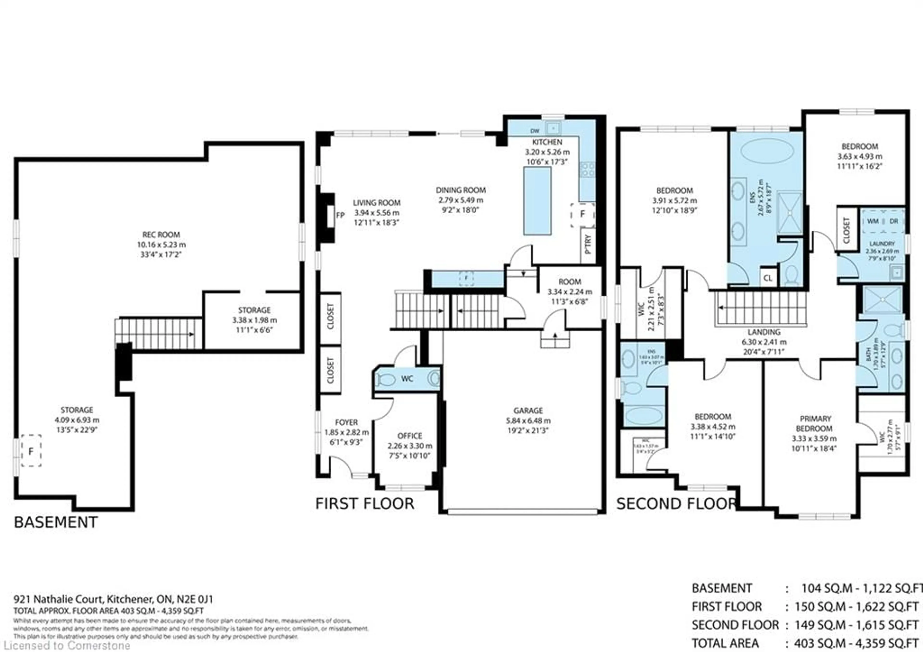 Floor plan for 921 Nathalie Court Crt, Kitchener Ontario N2E 0G3