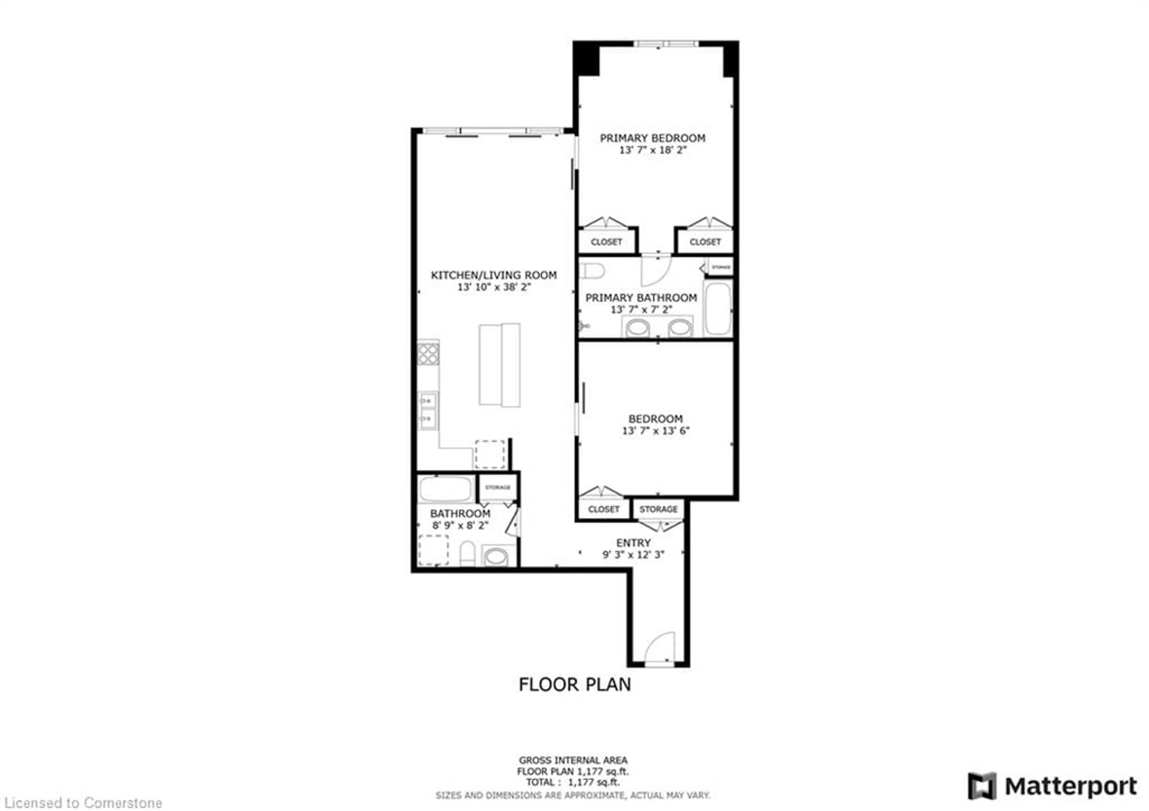 Floor plan for 191 King St #410, Waterloo Ontario N2J 1R1