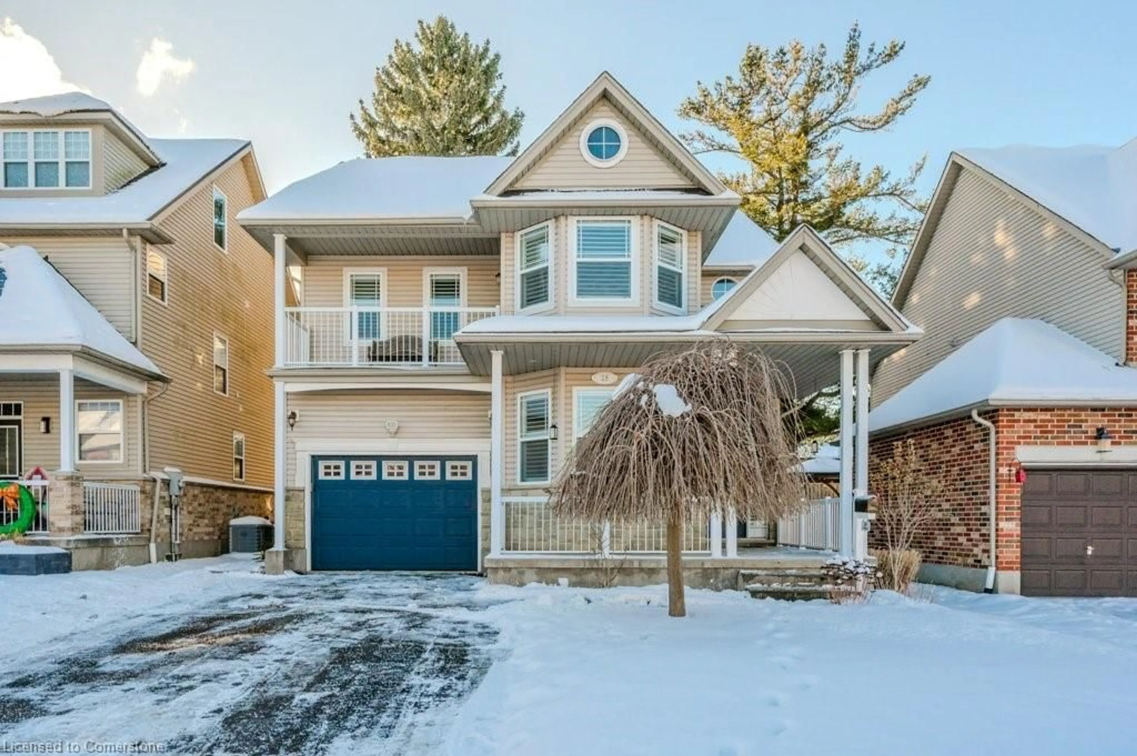 Home with vinyl exterior material, street for 28 Charleswood Crt, Cambridge Ontario N3C 4K9