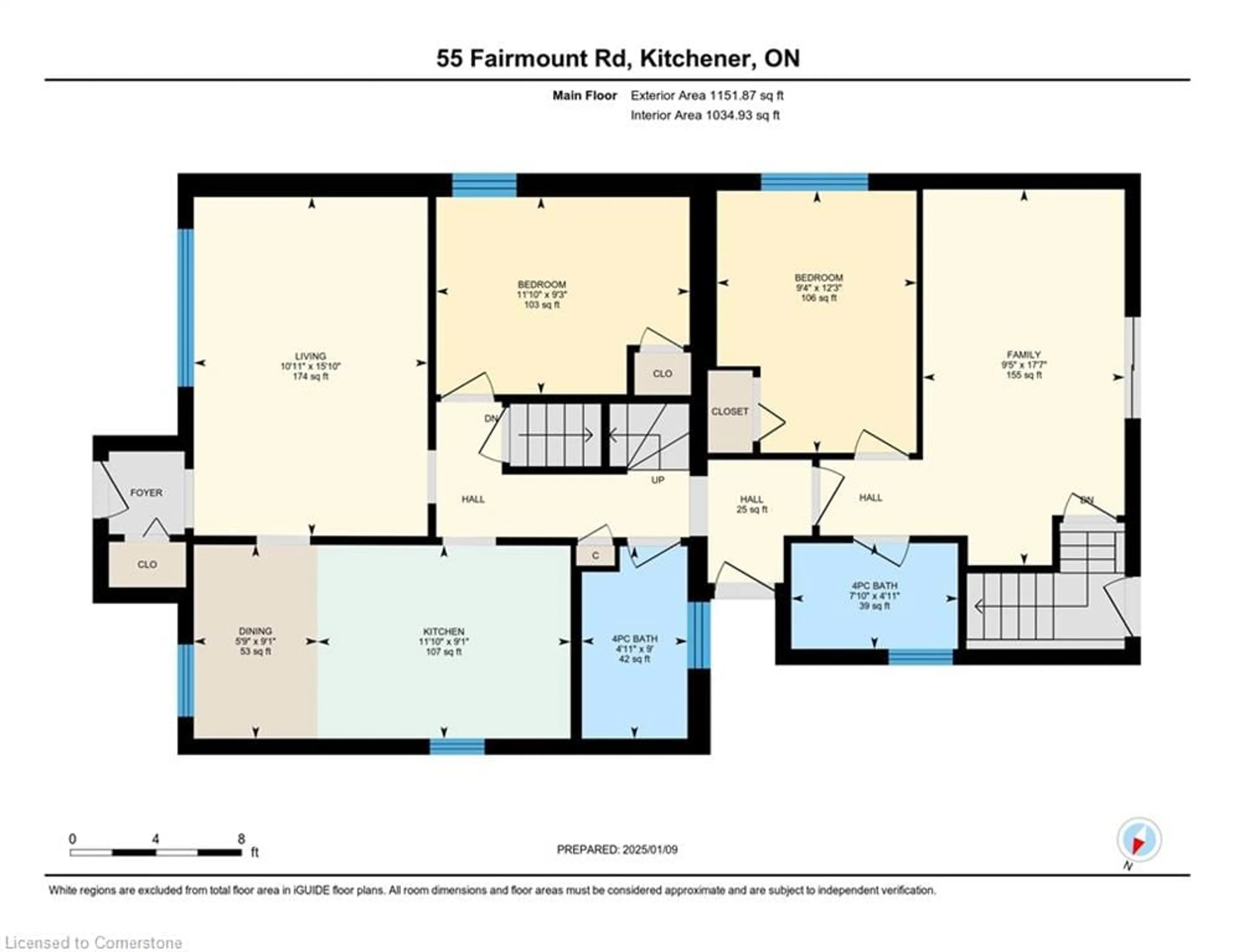 Floor plan for 55 Fairmount Rd, Kitchener Ontario N2H 2G4