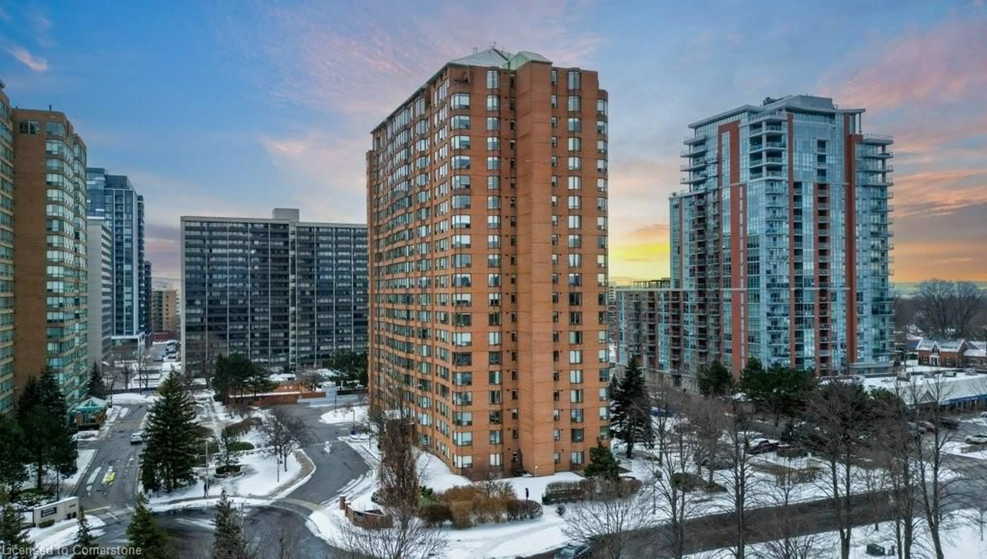 A pic from outside/outdoor area/front of a property/back of a property/a pic from drone, city buildings view from balcony for 1270 Maple Crossing Blvd #1103, Burlington Ontario L7S 2J3