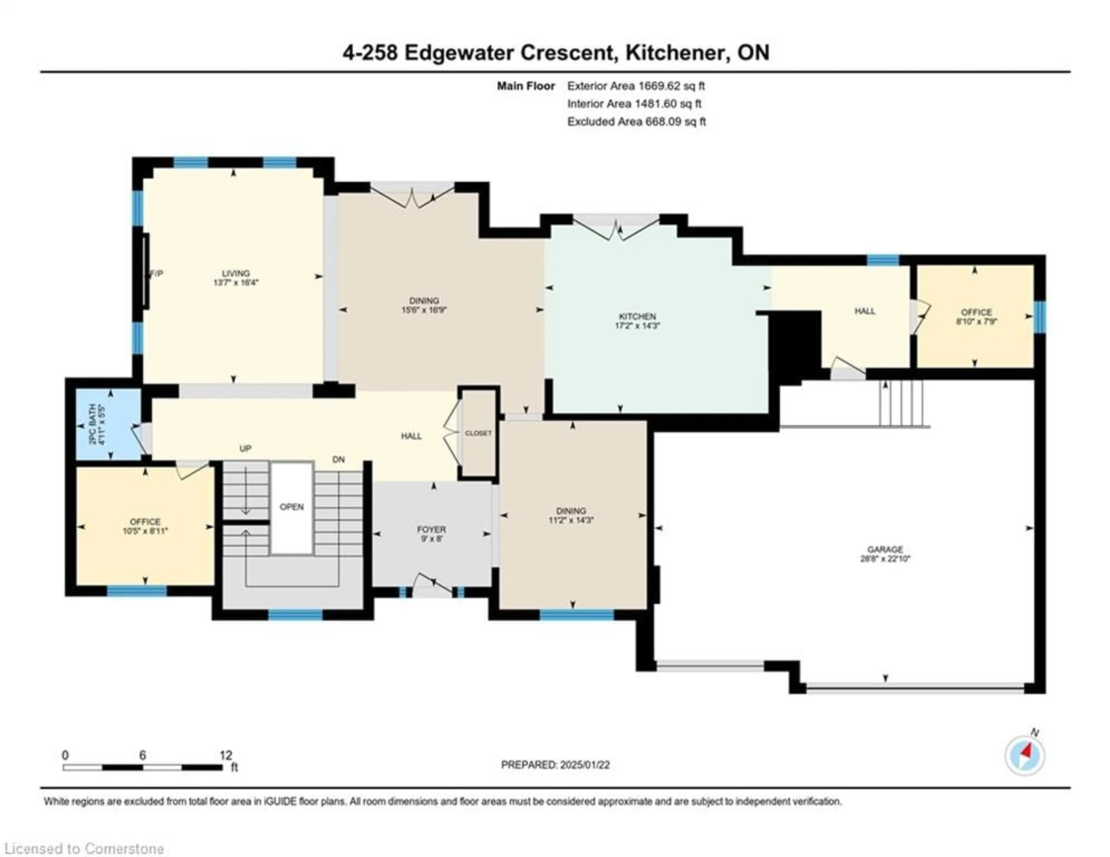 Floor plan for 4-258 Edgewater Cres, Kitchener Ontario N2A 4M2