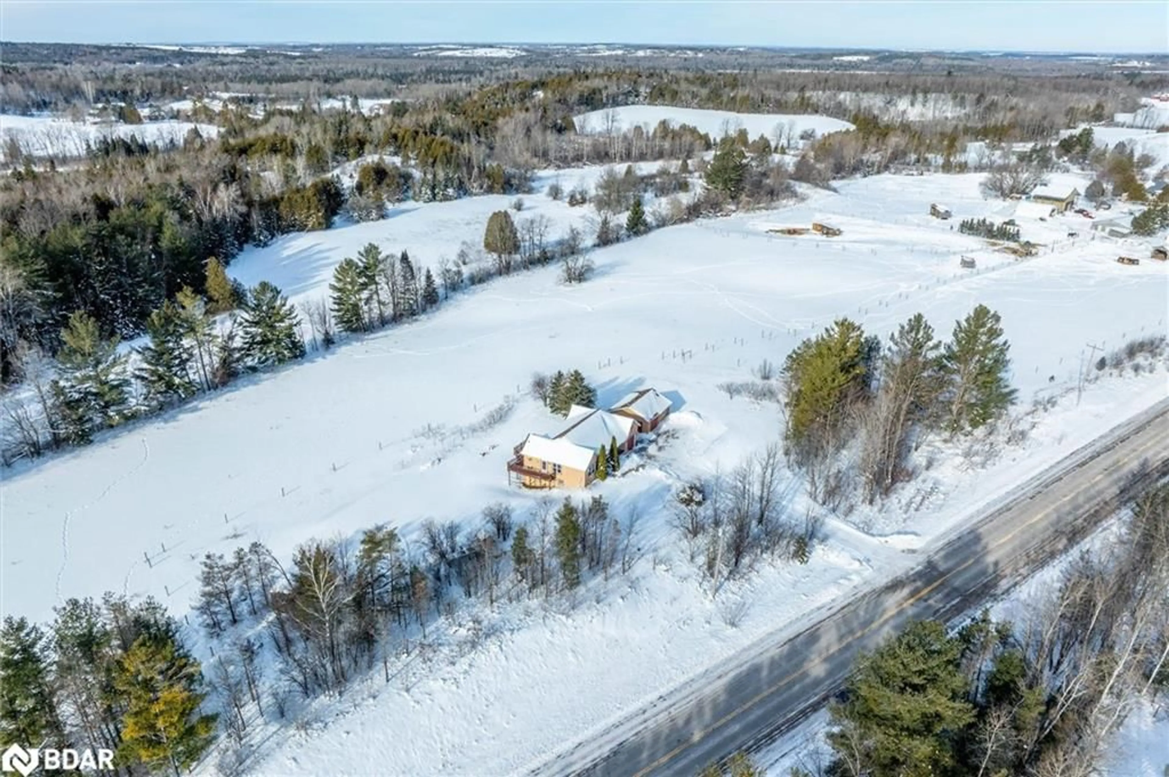 A pic from outside/outdoor area/front of a property/back of a property/a pic from drone, water/lake/river/ocean view for 595 Ski Hill Rd, Bethany Ontario L0A 1A0