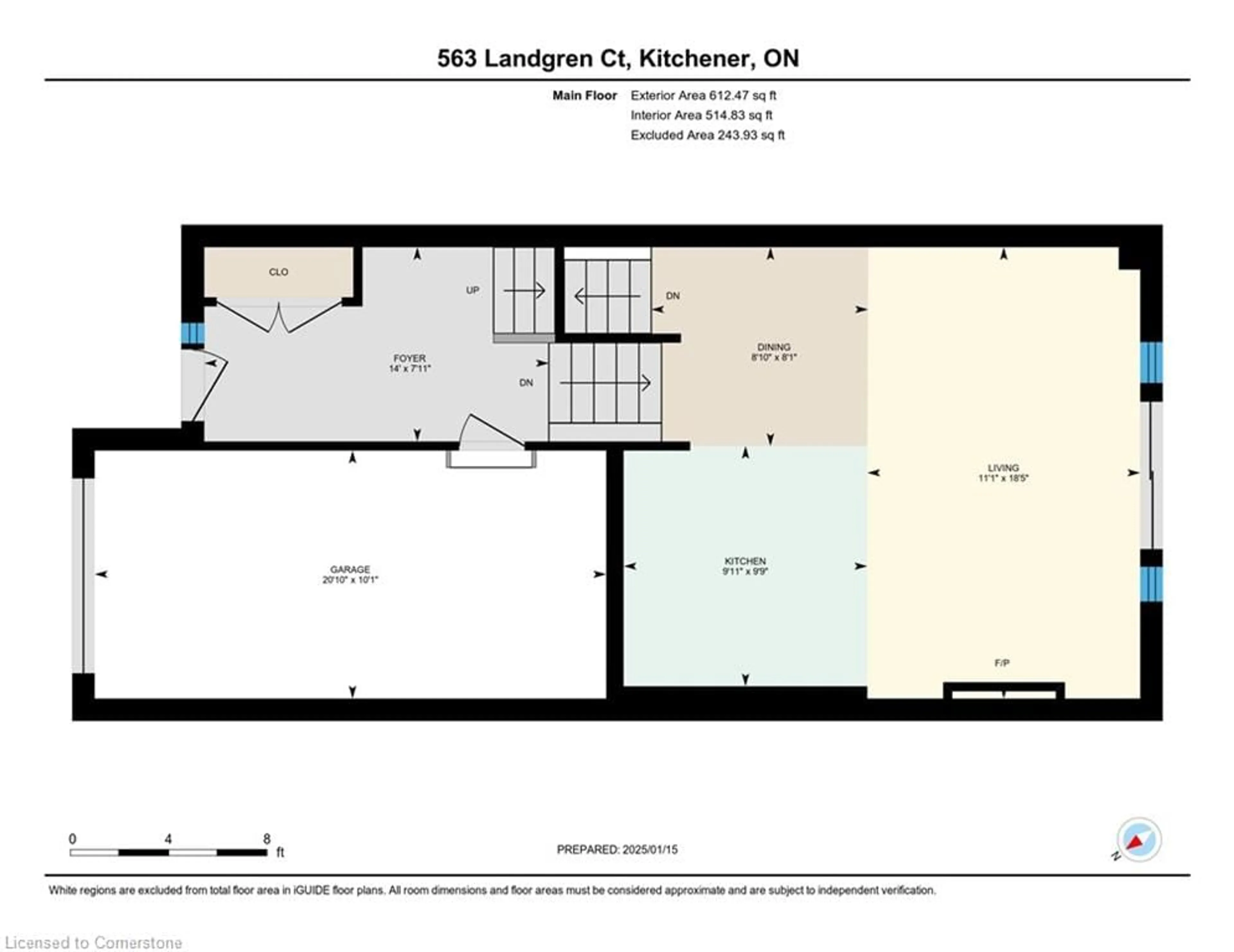 Floor plan for 563 Landgren Crt, Kitchener Ontario N2A 0G8