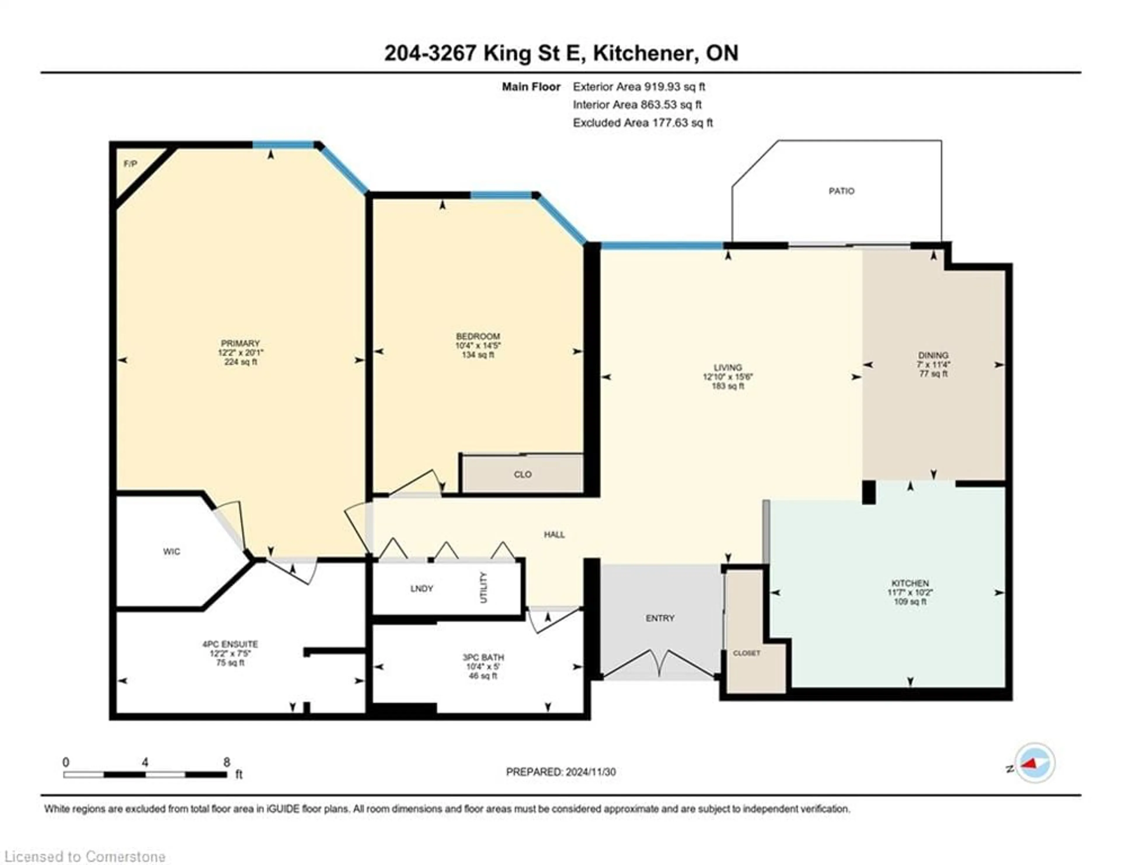 Floor plan for 3267 King St #204, Kitchener Ontario N2N 1V6