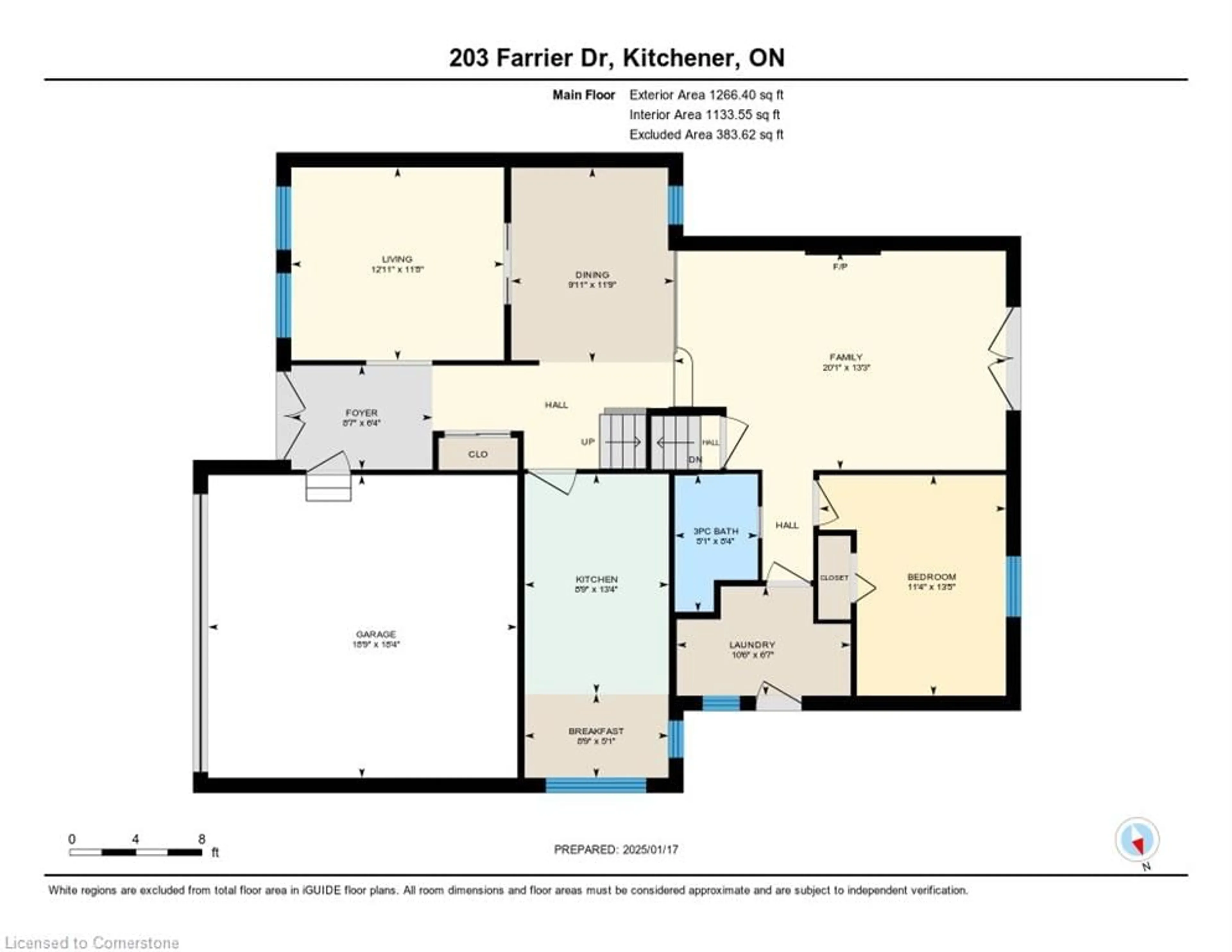 Floor plan for 203 Farrier Dr, Kitchener Ontario N2P 1J1