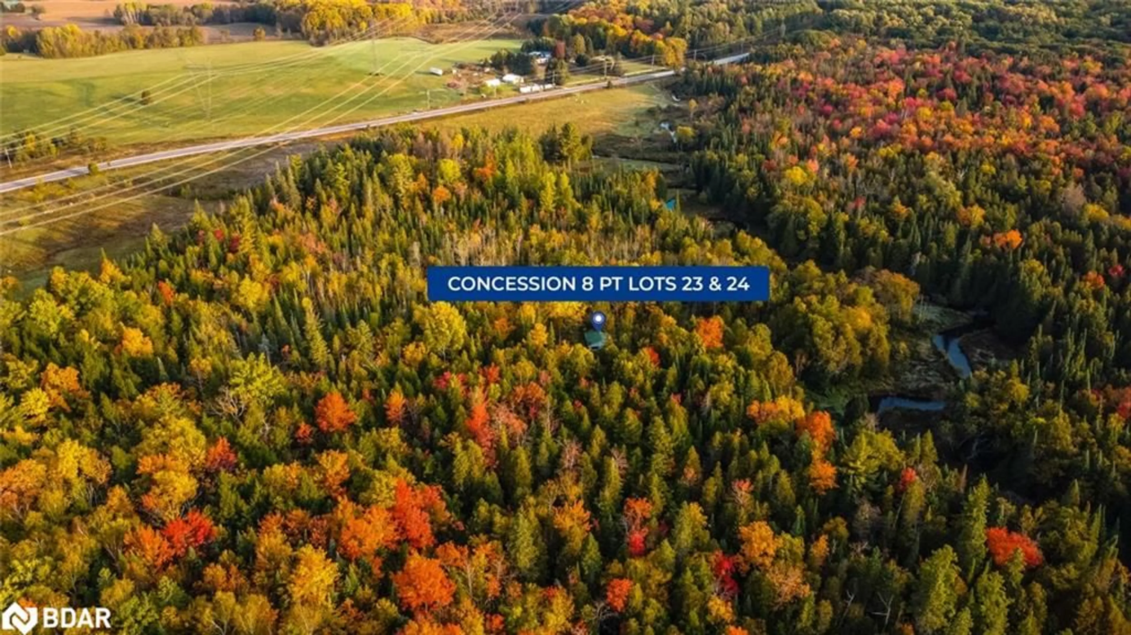 A pic from outside/outdoor area/front of a property/back of a property/a pic from drone, forest/trees view for PT LOTS 23 & 24 Con 8, Oro-Medonte Ontario L0K 2C0