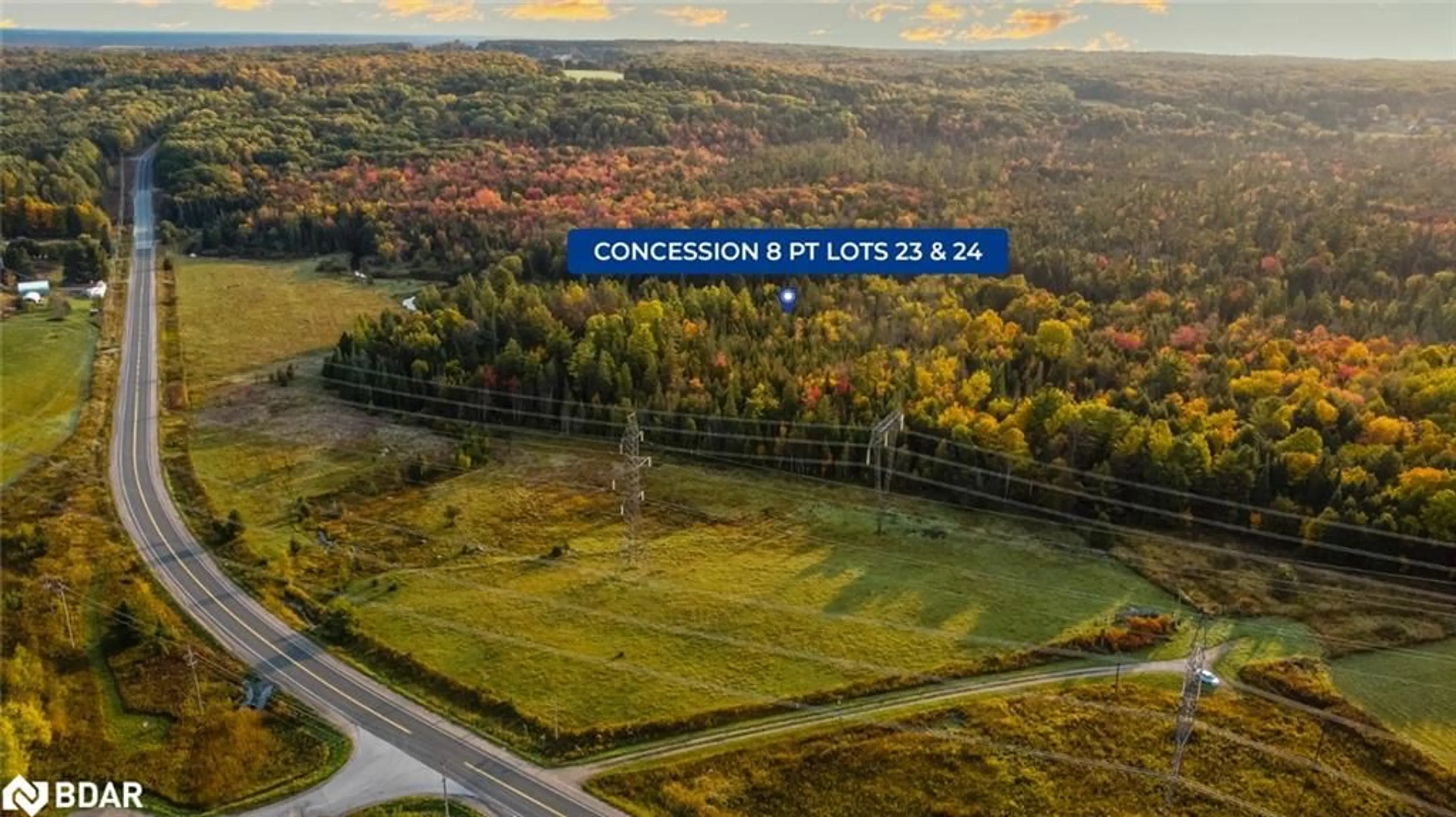 A pic from outside/outdoor area/front of a property/back of a property/a pic from drone, water/lake/river/ocean view for PT LOTS 23 & 24 Con 8, Oro-Medonte Ontario L0K 2C0