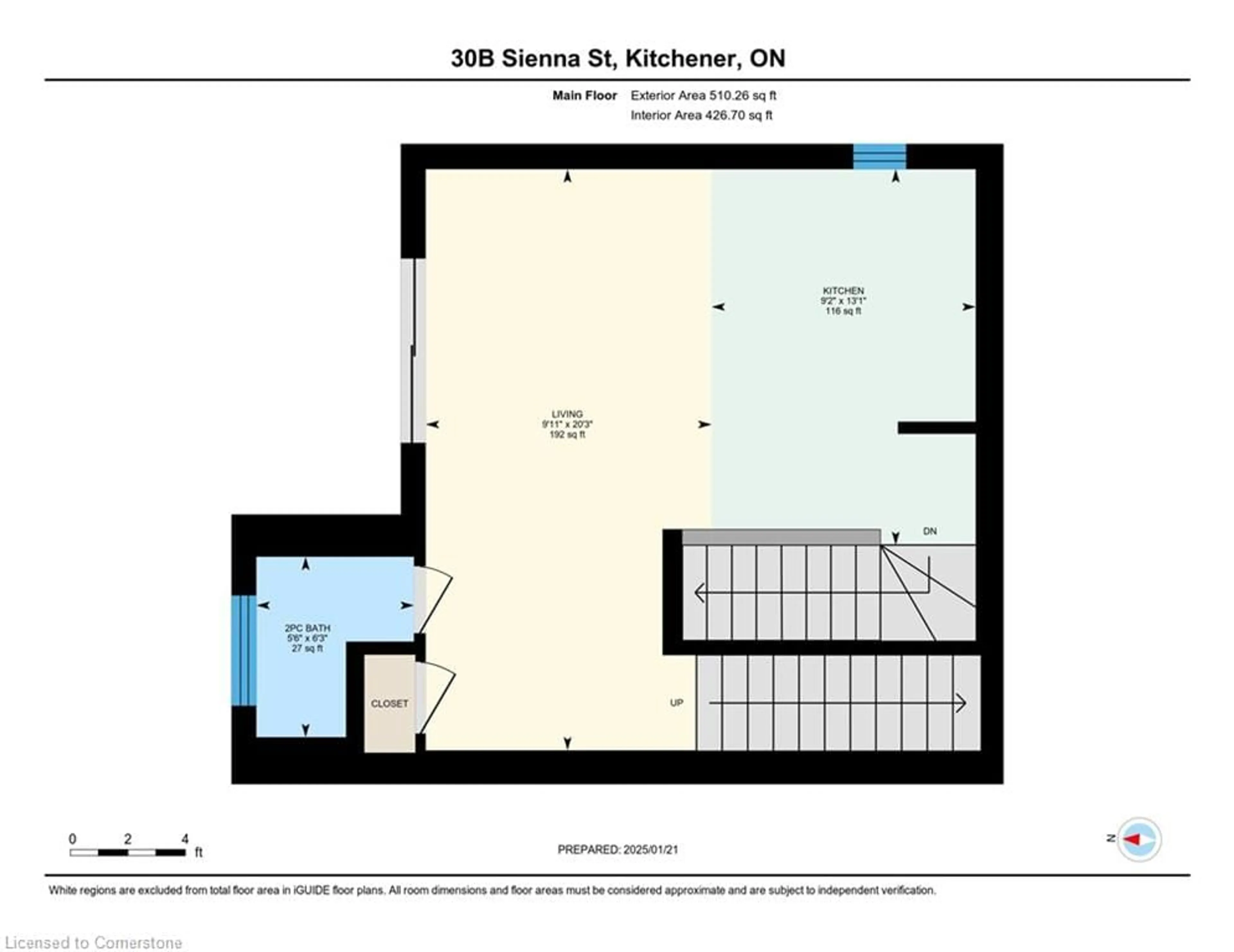 Floor plan for 30 Sienna St #B, Kitchener Ontario N2R 0H7