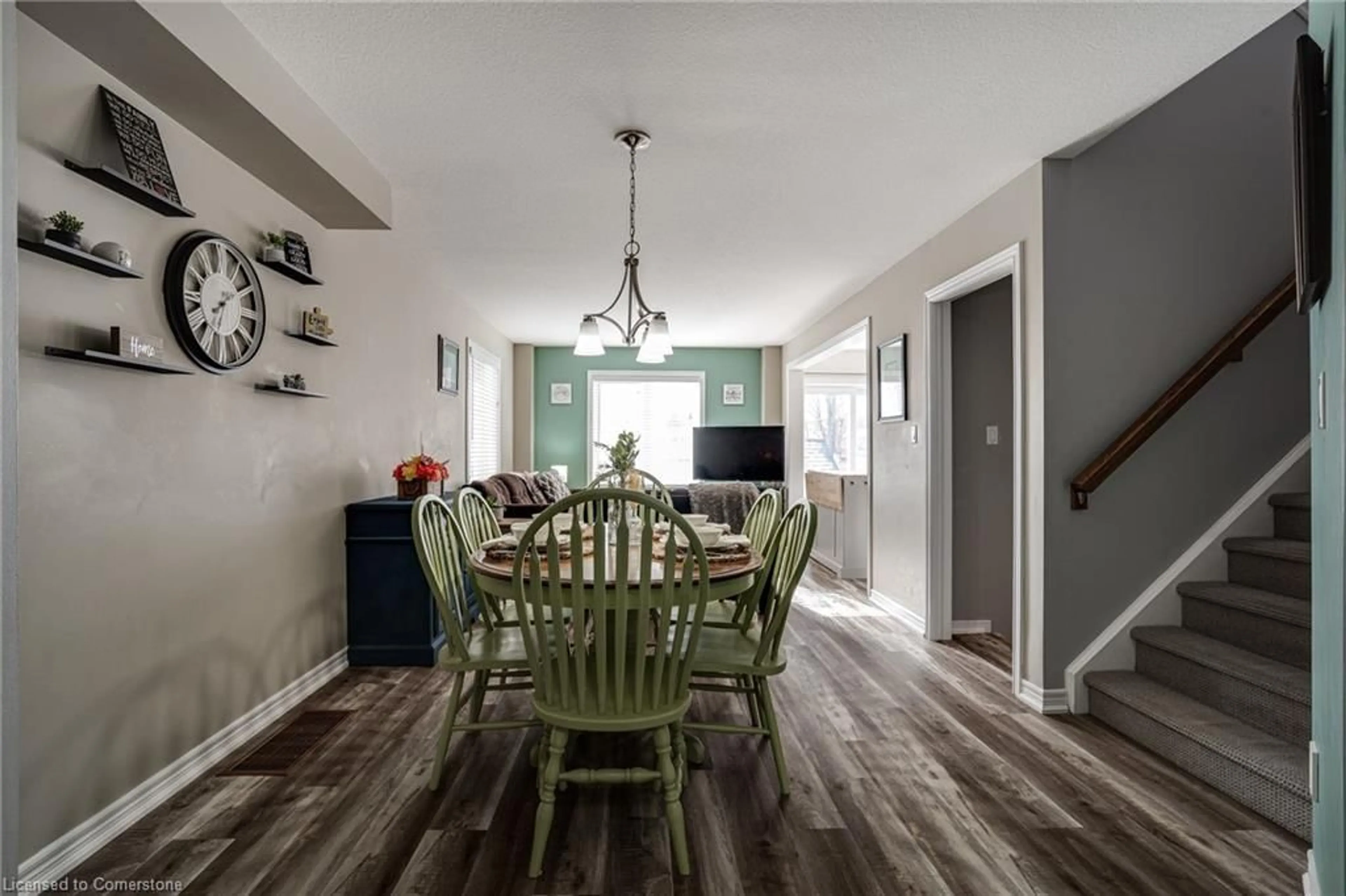 Dining room, wood/laminate floor for 222 Fall Fair Way #24, Binbrook Ontario L0R 1C0