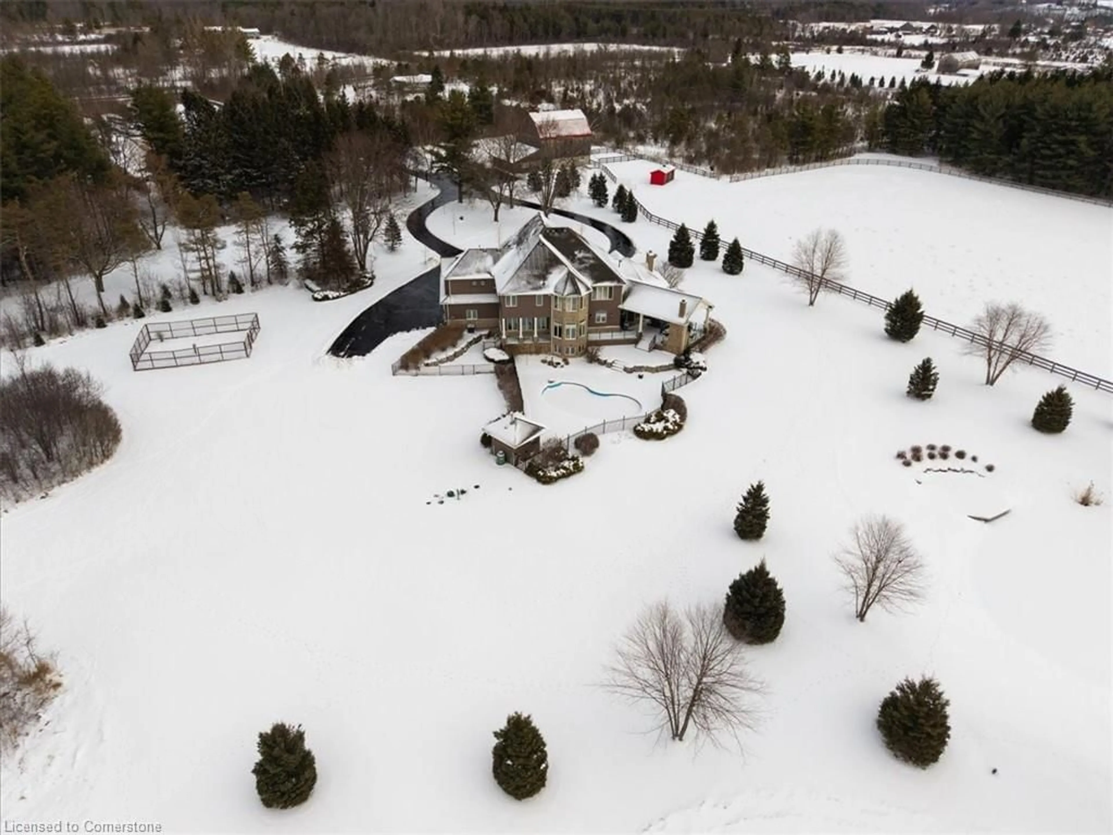 A pic from outside/outdoor area/front of a property/back of a property/a pic from drone, mountain view for 1532 Concession Rd 6, Flamborough Ontario N0B 1L0