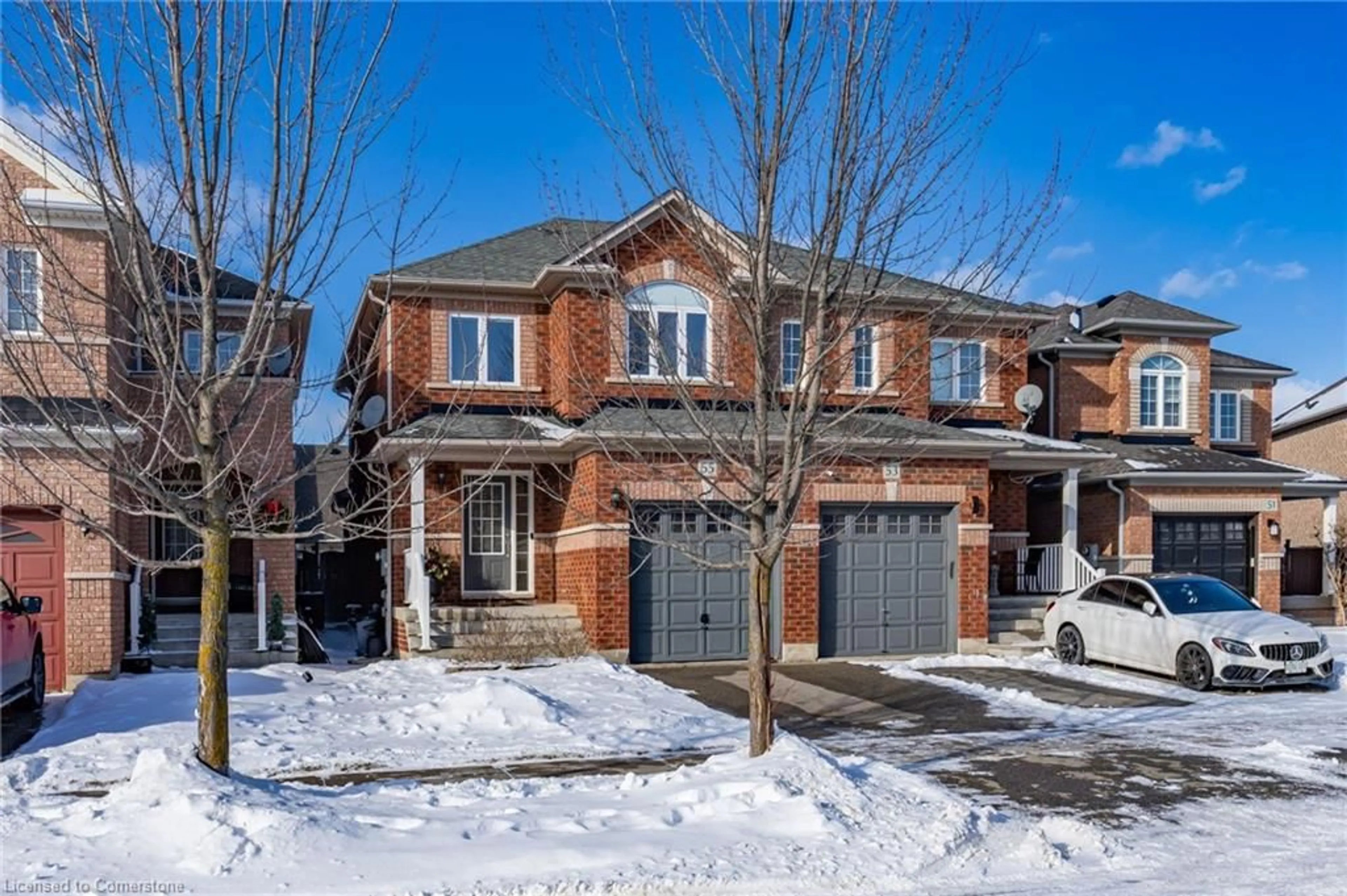 Home with brick exterior material, street for 55 Woodcote Cres, Georgetown Ontario L7G 6M1