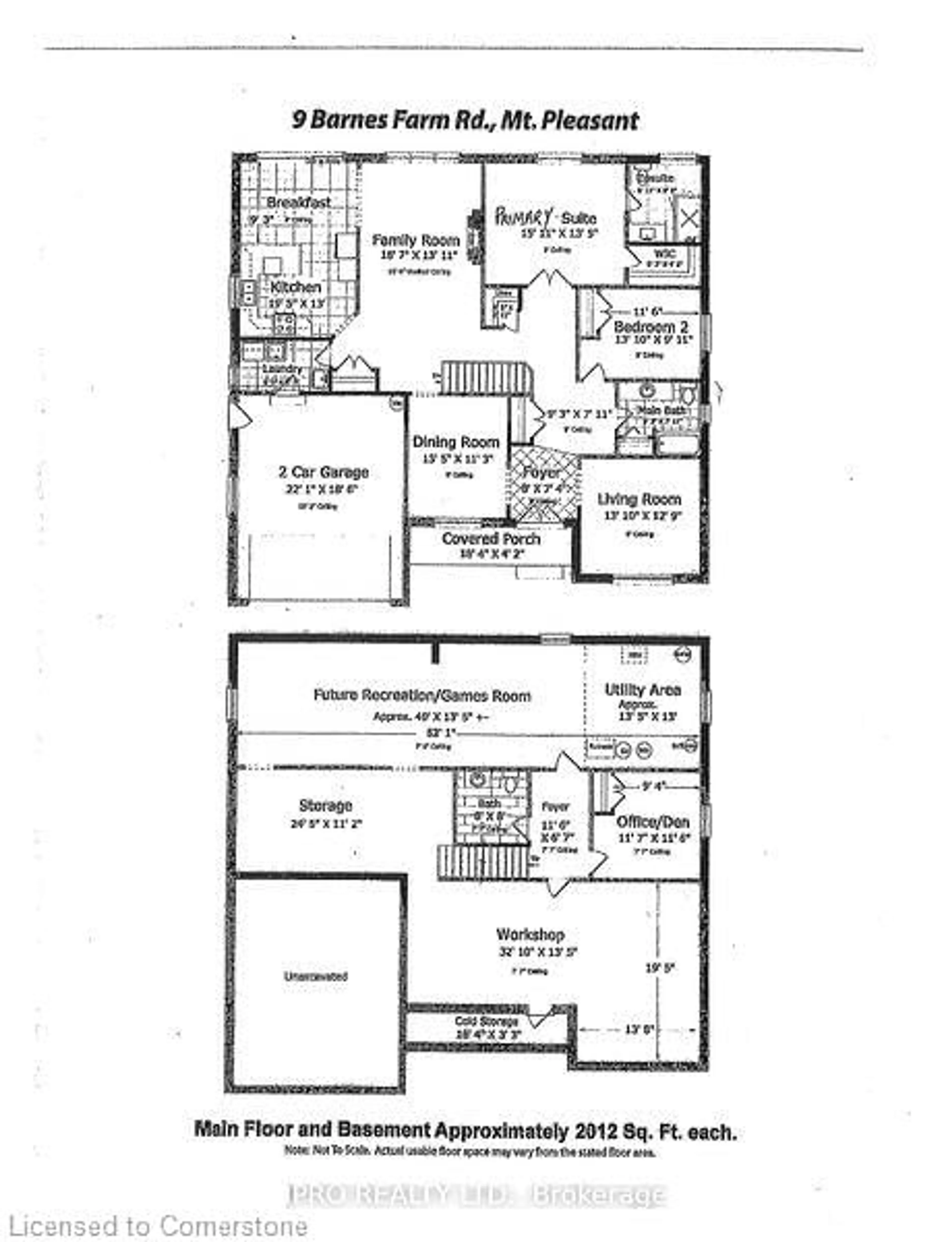 Floor plan for 9 Barnes Farm Rd, Mount Pleasant Ontario N0E 1K0