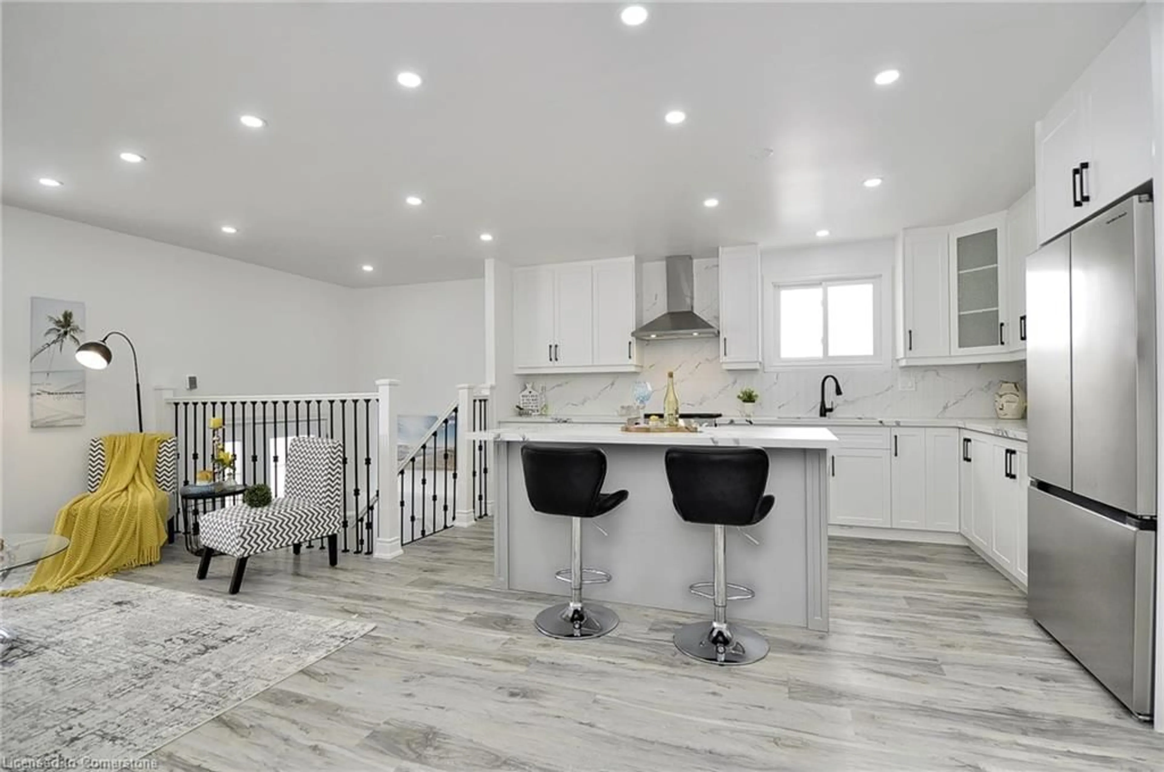 Open concept kitchen, ceramic/tile floor for 244 Northlake Dr #A, Waterloo Ontario N2V 1A9