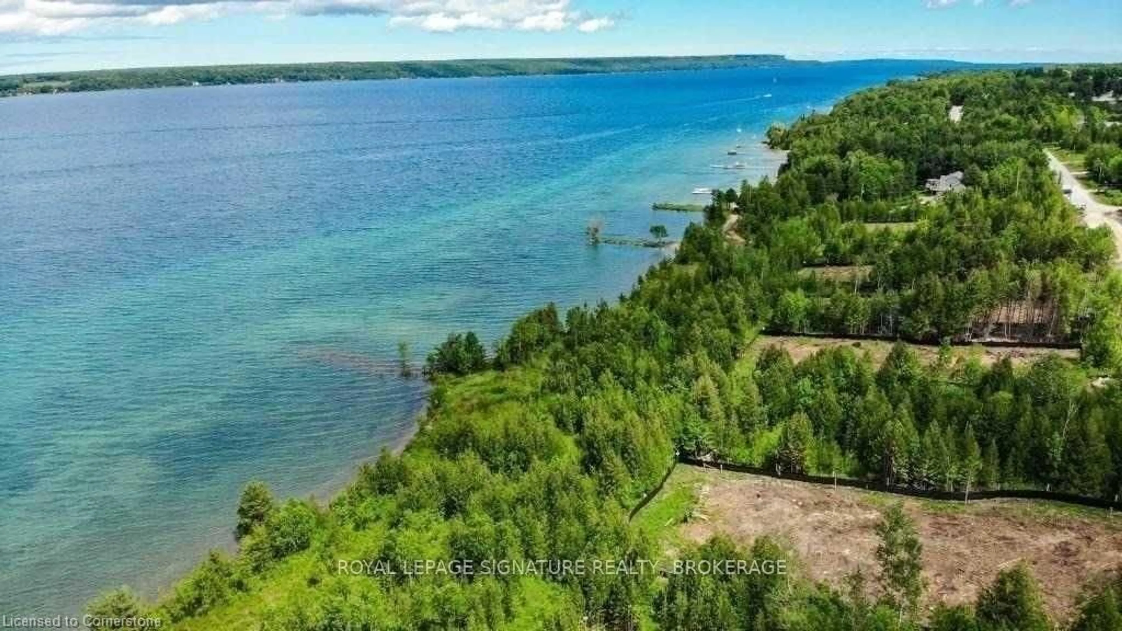 A pic from outside/outdoor area/front of a property/back of a property/a pic from drone, water/lake/river/ocean view for 144 Wilson Dr #Lot 22, Georgian Bluffs Ontario N0H 2T0