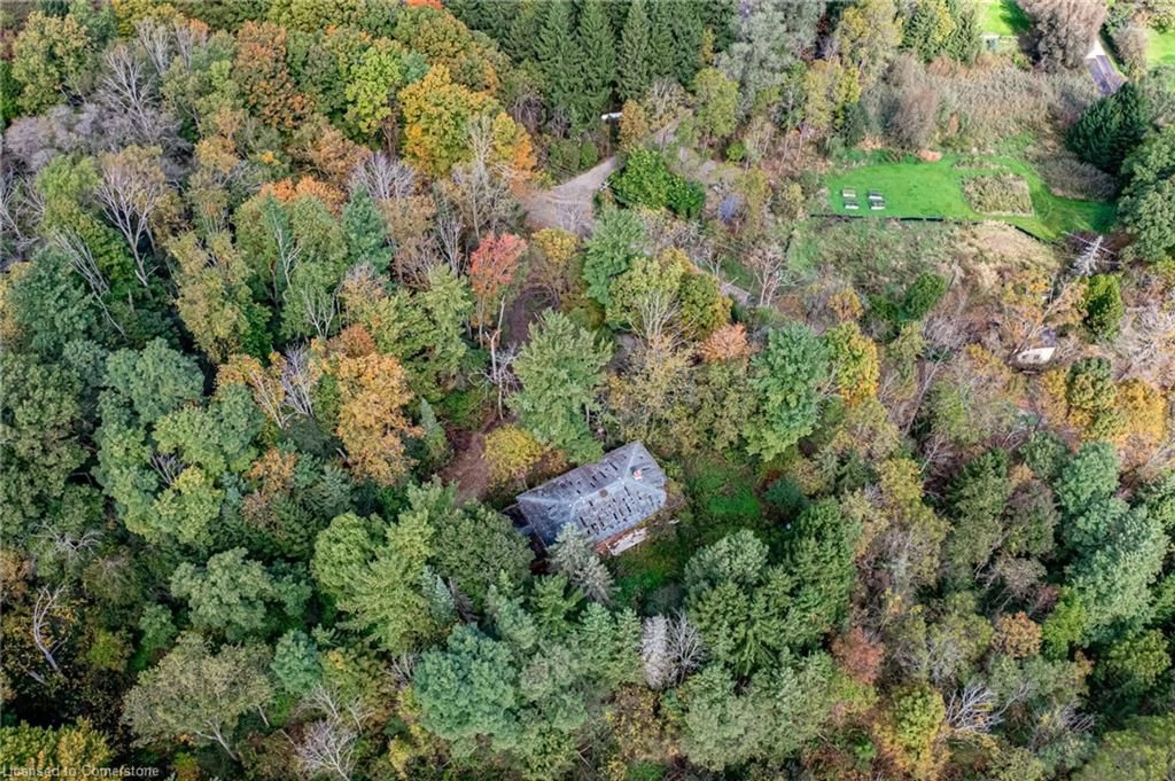 A pic from outside/outdoor area/front of a property/back of a property/a pic from drone, forest/trees view for 1296 Mineral Springs Rd, Ancaster Ontario L9H 5E3