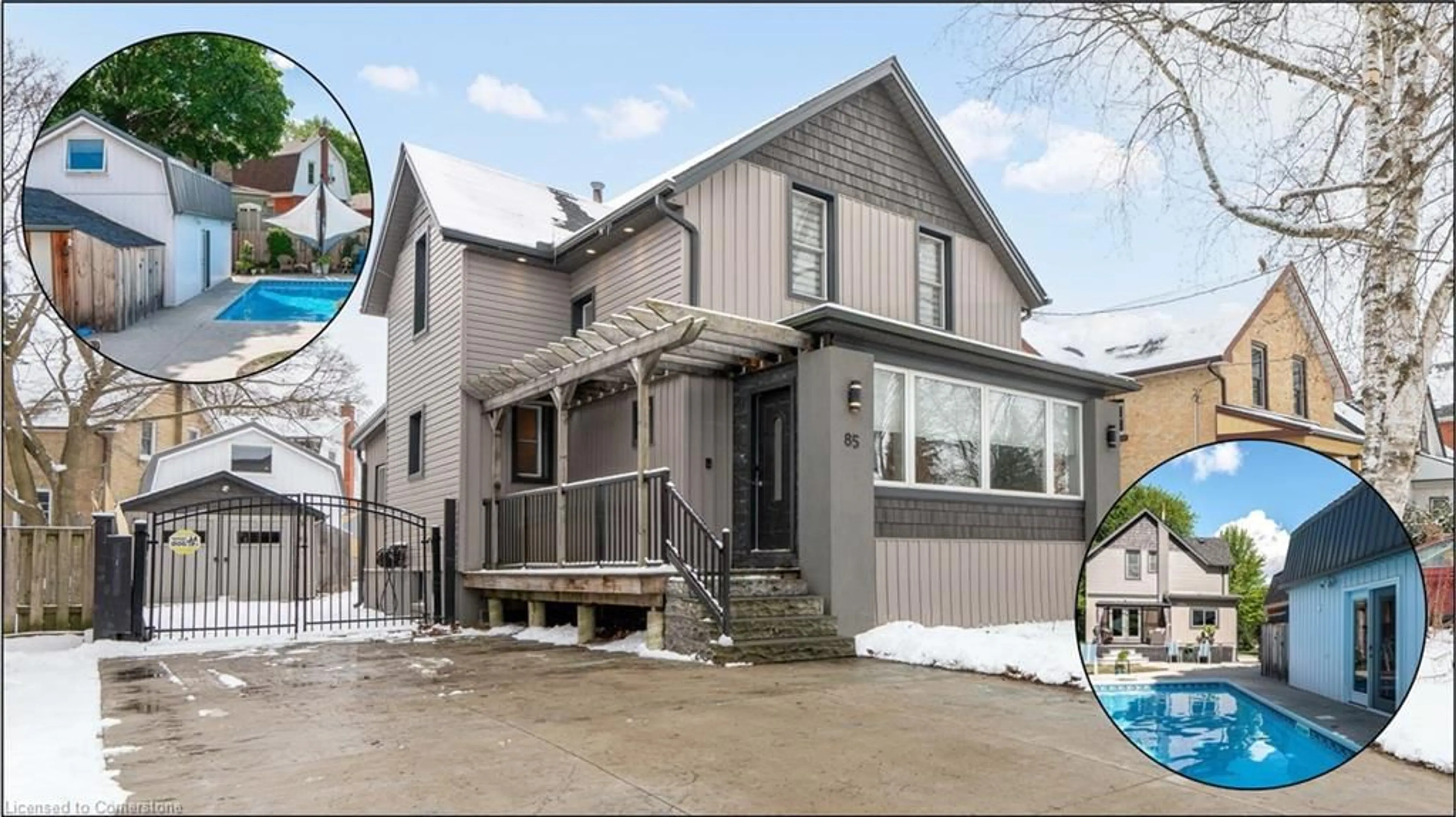 Home with vinyl exterior material, street for 85 Dufferin St, Stratford Ontario N5A 2G7