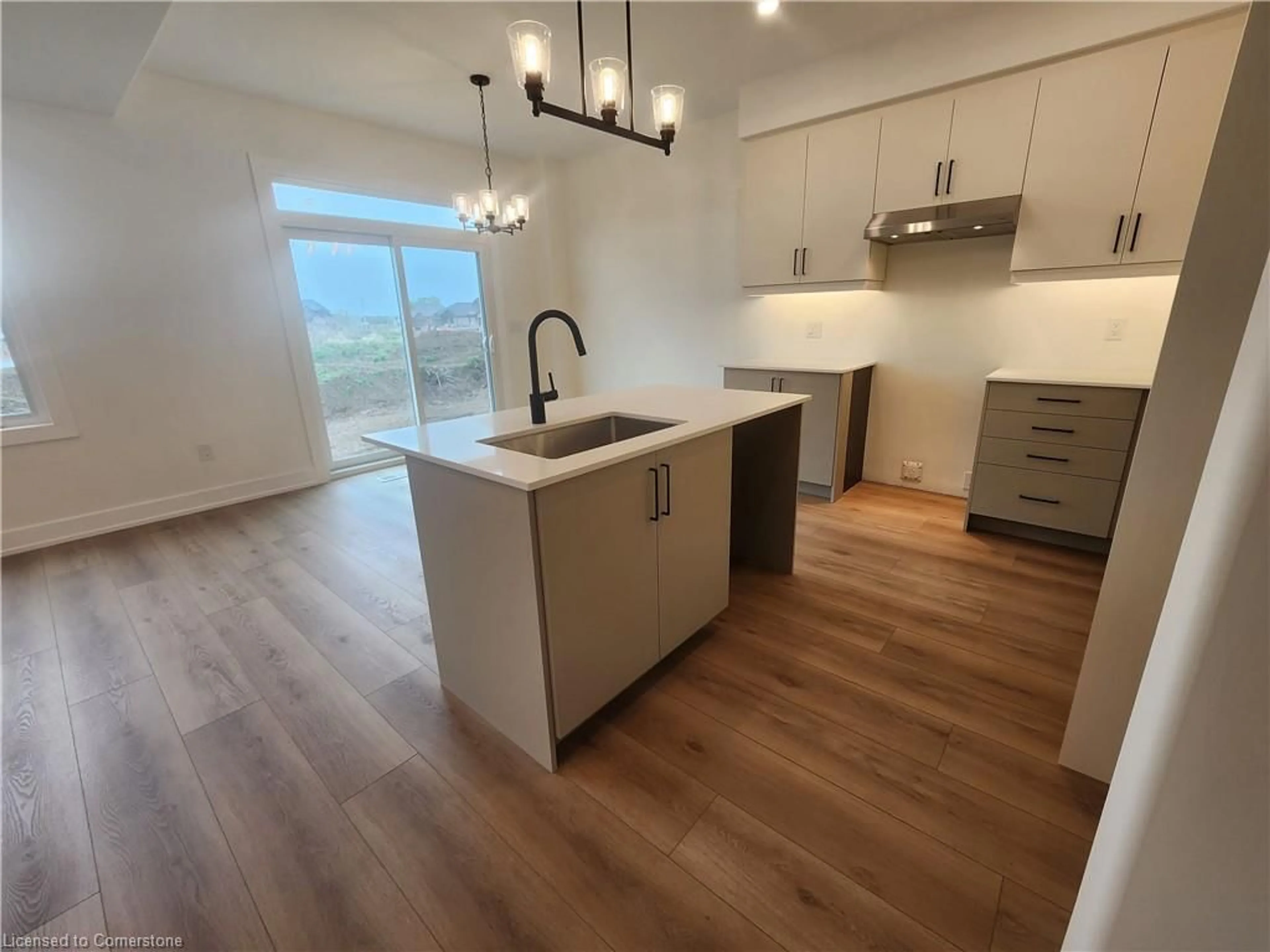 Open concept kitchen, wood/laminate floor for 160 Craddock Blvd, Jarvis Ontario N0A 1J0