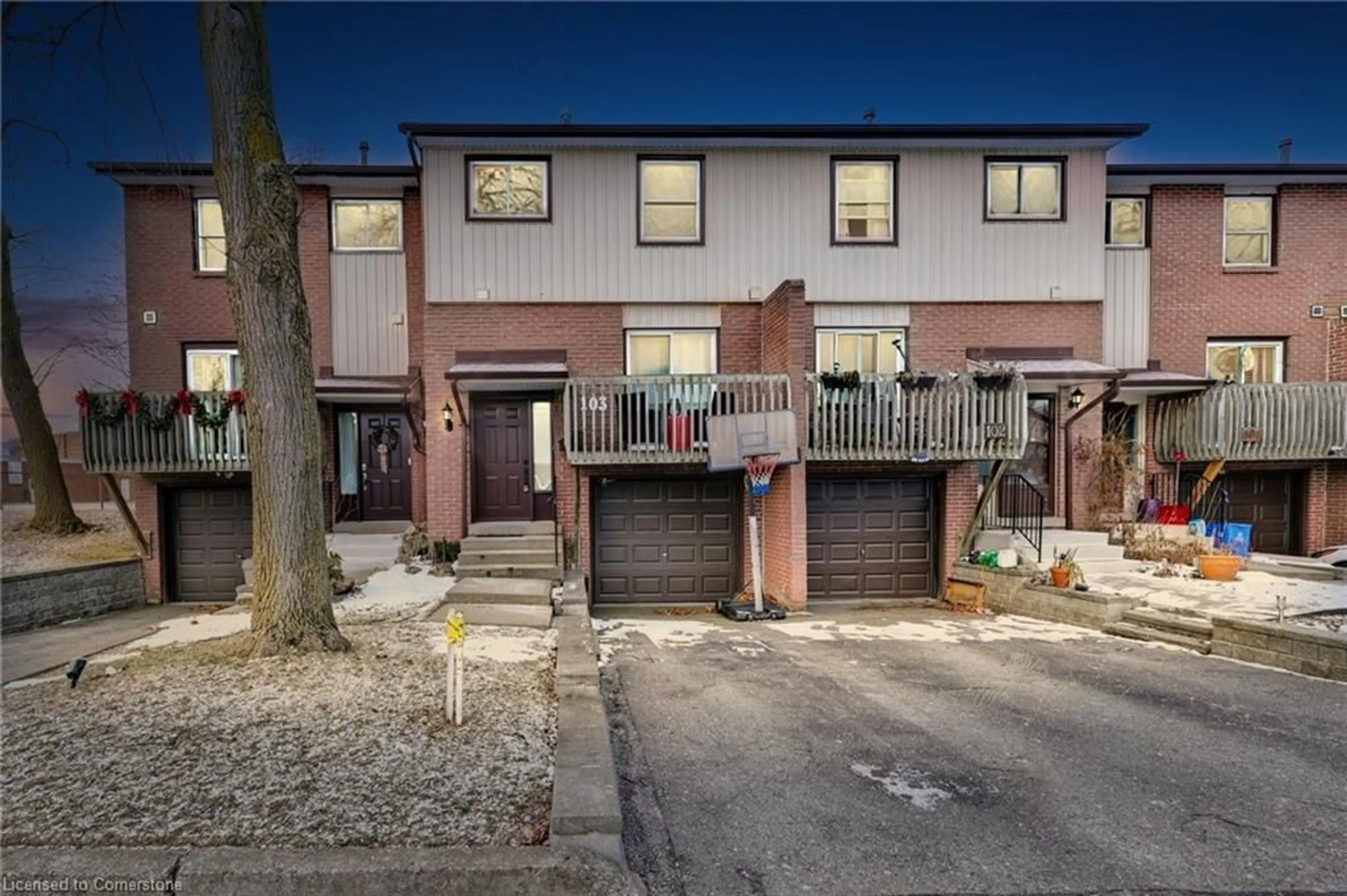 A pic from outside/outdoor area/front of a property/back of a property/a pic from drone, street for 1115 Paramount Dr #103, Hamilton Ontario L8J 1P6