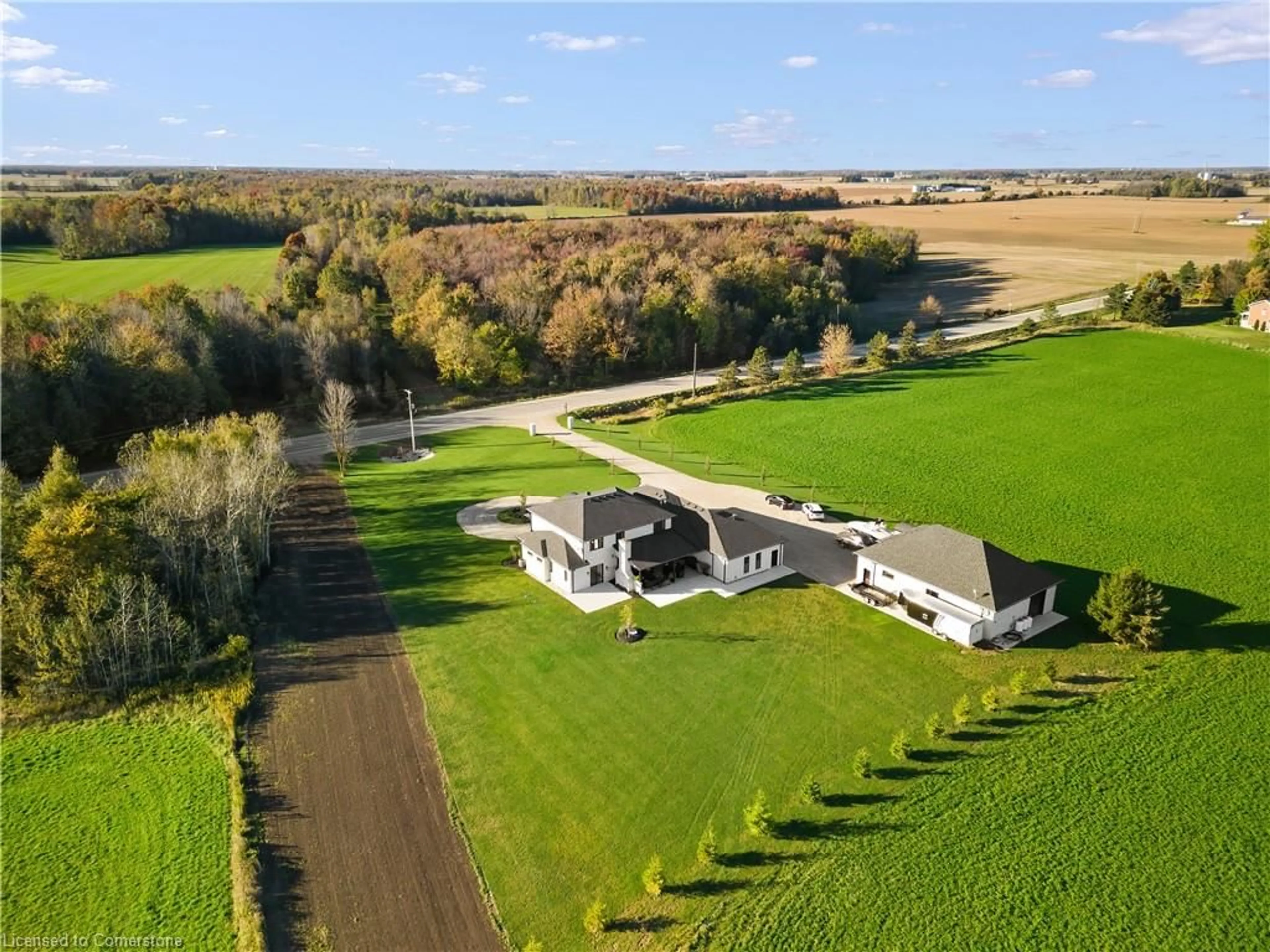 A pic from outside/outdoor area/front of a property/back of a property/a pic from drone, building for 7089 Wellington Rd 9, Moorefield Ontario N0G 2K0