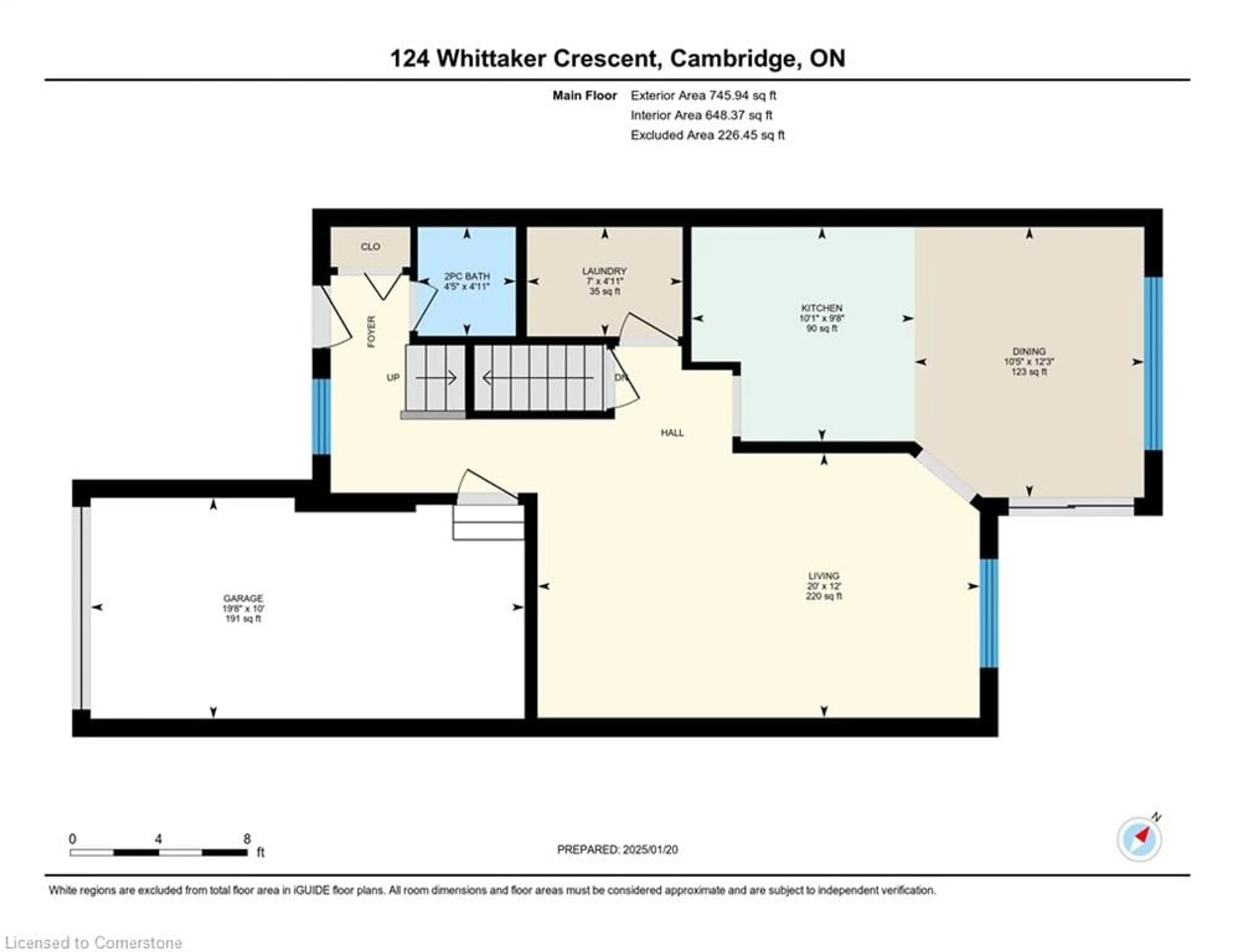 Floor plan for 124 Whittaker Cres, Cambridge Ontario N1T 1Y7