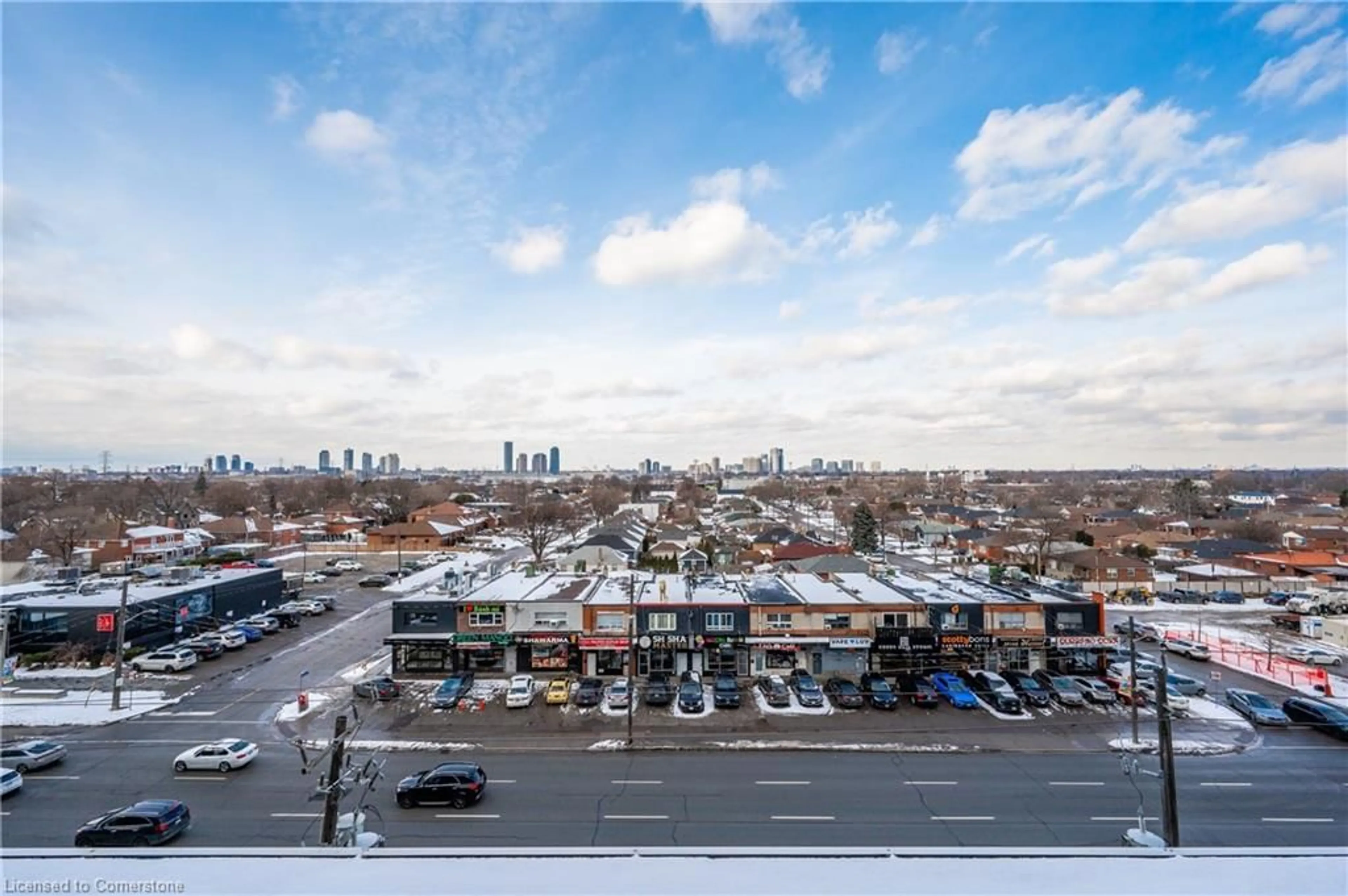 A pic from outside/outdoor area/front of a property/back of a property/a pic from drone, city buildings view from balcony for 1185 The Queensway #112, Etobicoke Ontario M8Z 0C5