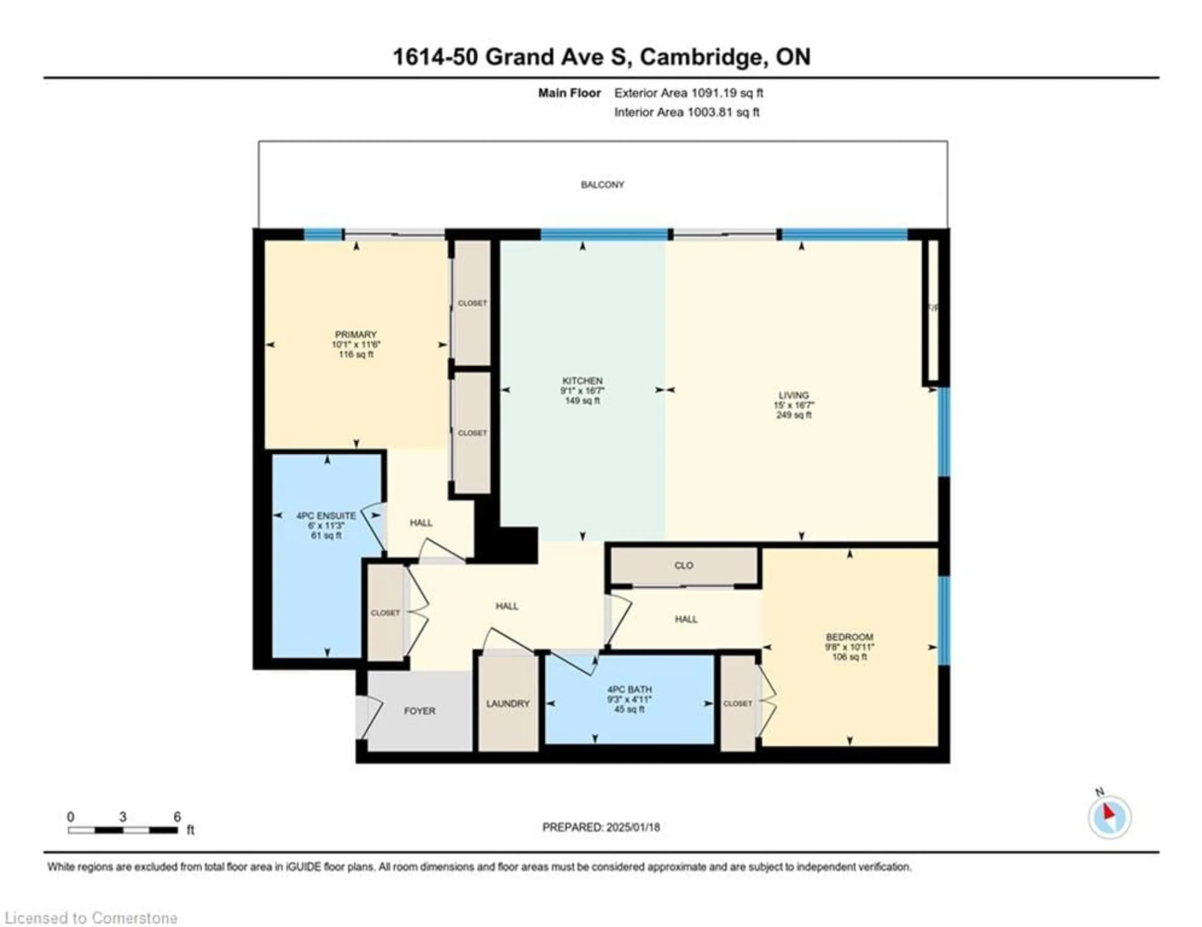 Floor plan for 50 Grand Ave #1614, Cambridge Ontario N1S 0C2